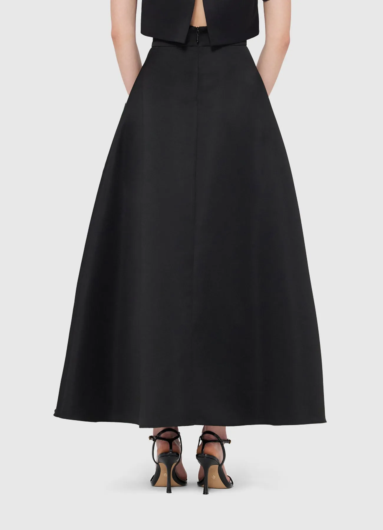 Rafaela Appliqué Maxi Skirt - Iris Print in Ebony sold by LEO LIN product image thumbnail 4