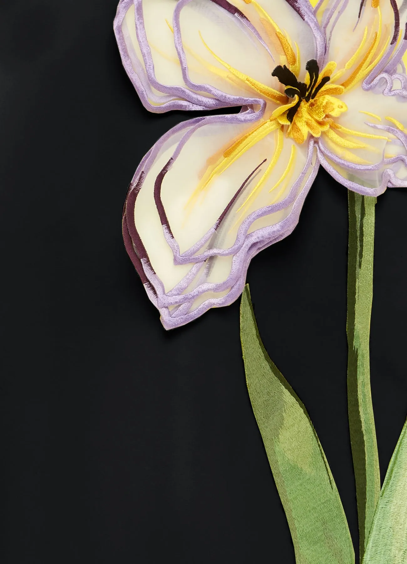 Rafaela Appliqué Maxi Skirt - Iris Print in Ebony sold by LEO LIN product image thumbnail 5