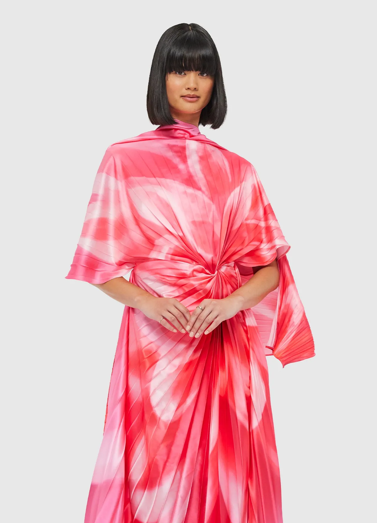 Marissa Pleated Draped Dress - Prism Print sold by LEO LIN product image thumbnail 5