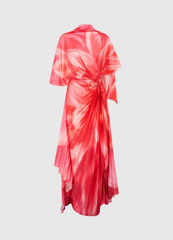 Marissa Pleated Draped Dress - Prism Print sold by LEO LIN