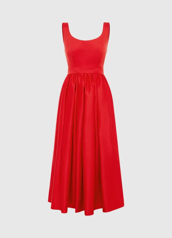 Colleen Midi Dress - Scarlet sold by LEO LIN