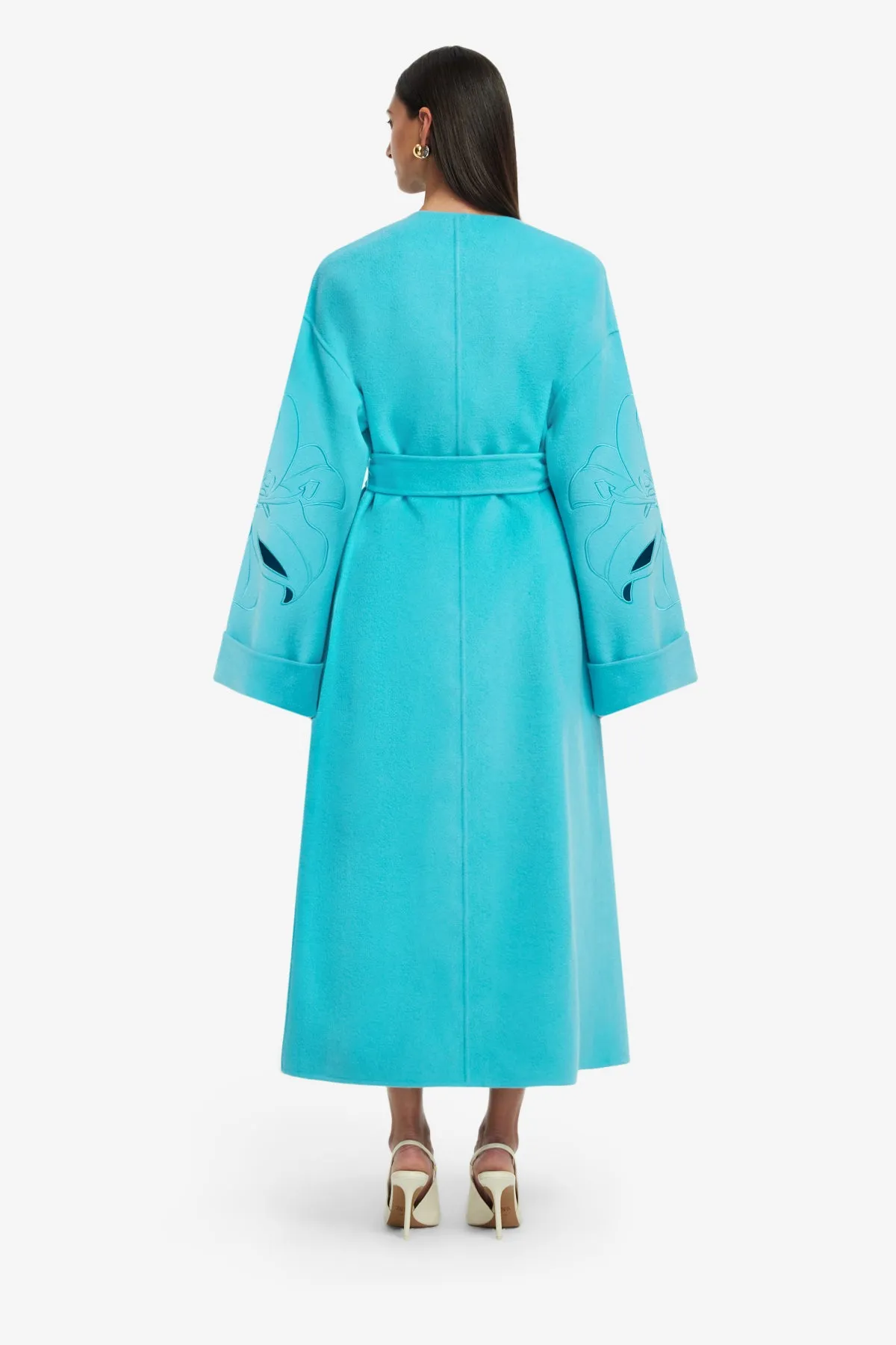 Celestine Appliqué Wool Coat - Aqua sold by LEO LIN product image thumbnail 5