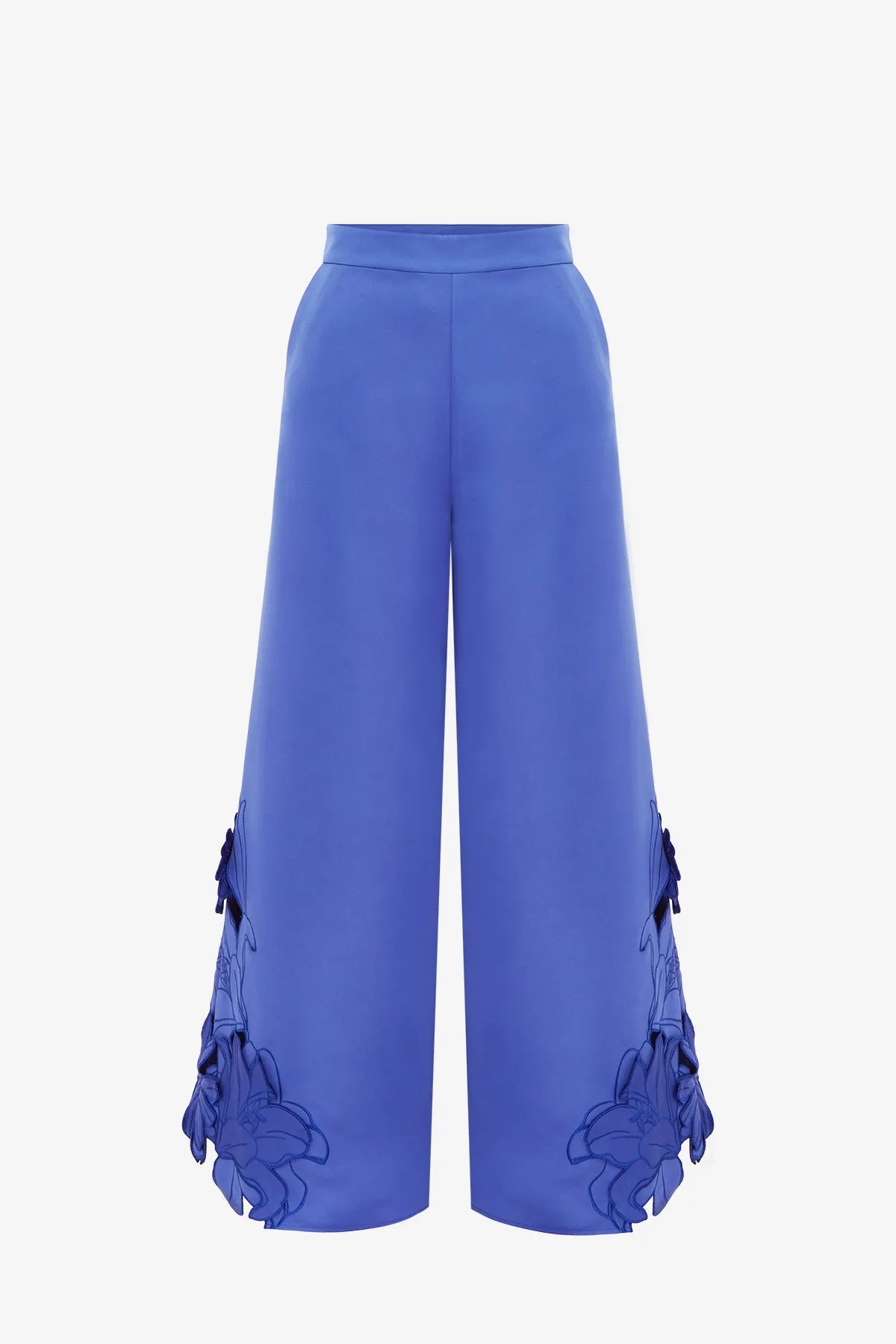 Theodora Appliqué Pants - Lapis sold by LEO LIN