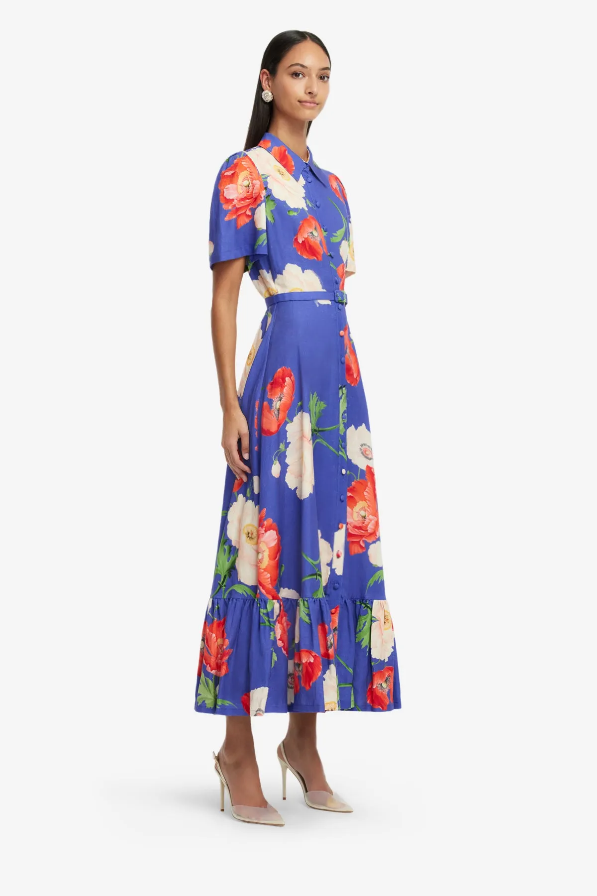Becca Short Sleeve Midi Dress - Poppy Print sold by LEO LIN product image thumbnail 4