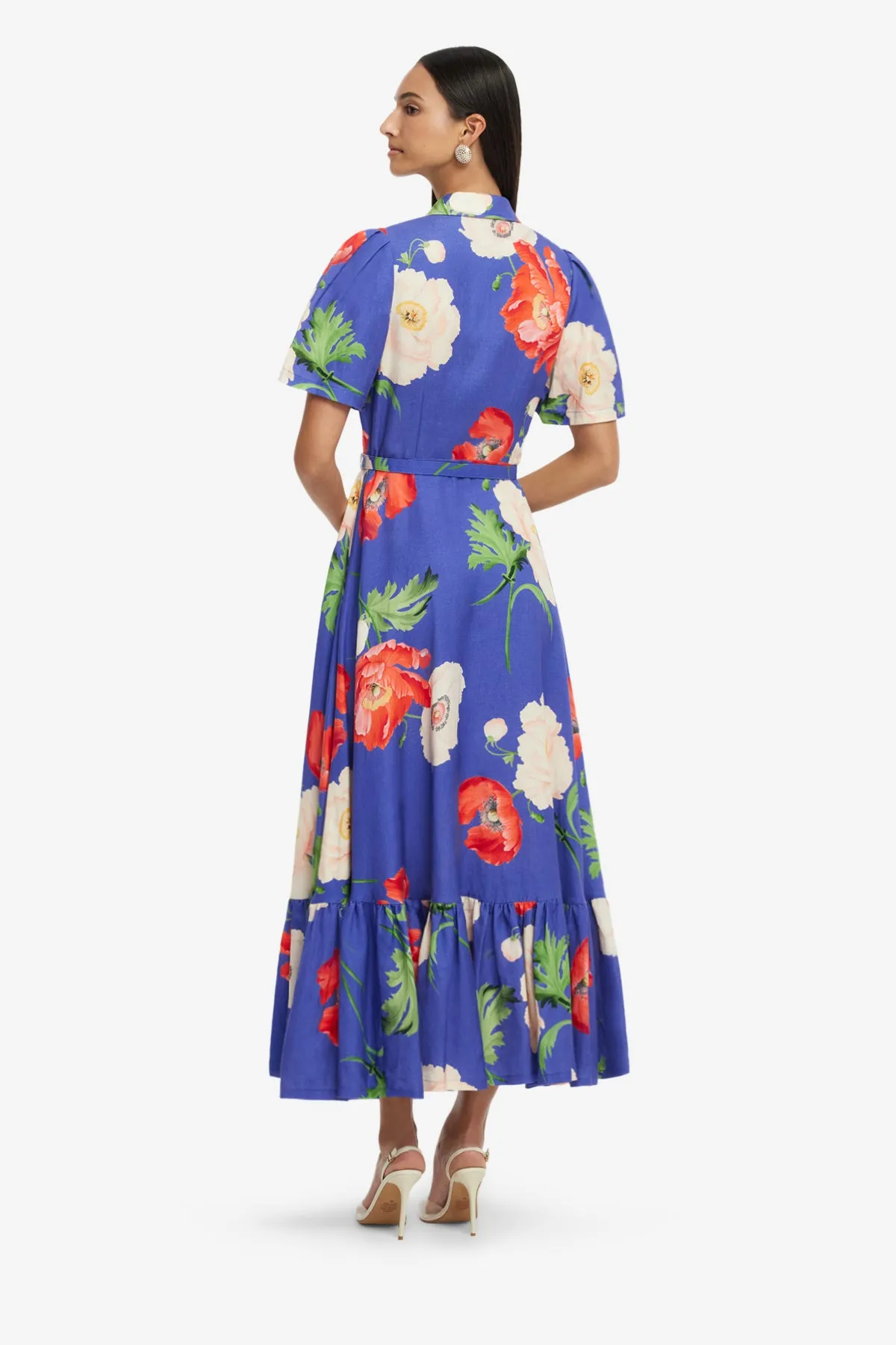 Becca Short Sleeve Midi Dress - Poppy Print sold by LEO LIN product image thumbnail 5