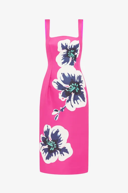 Larissa Midi Dress - Orchid Print sold by LEO LIN