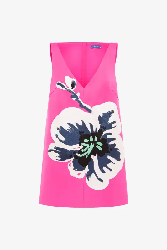 Kaelyn V Neck Mini Dress - Orchid Print sold by LEO LIN