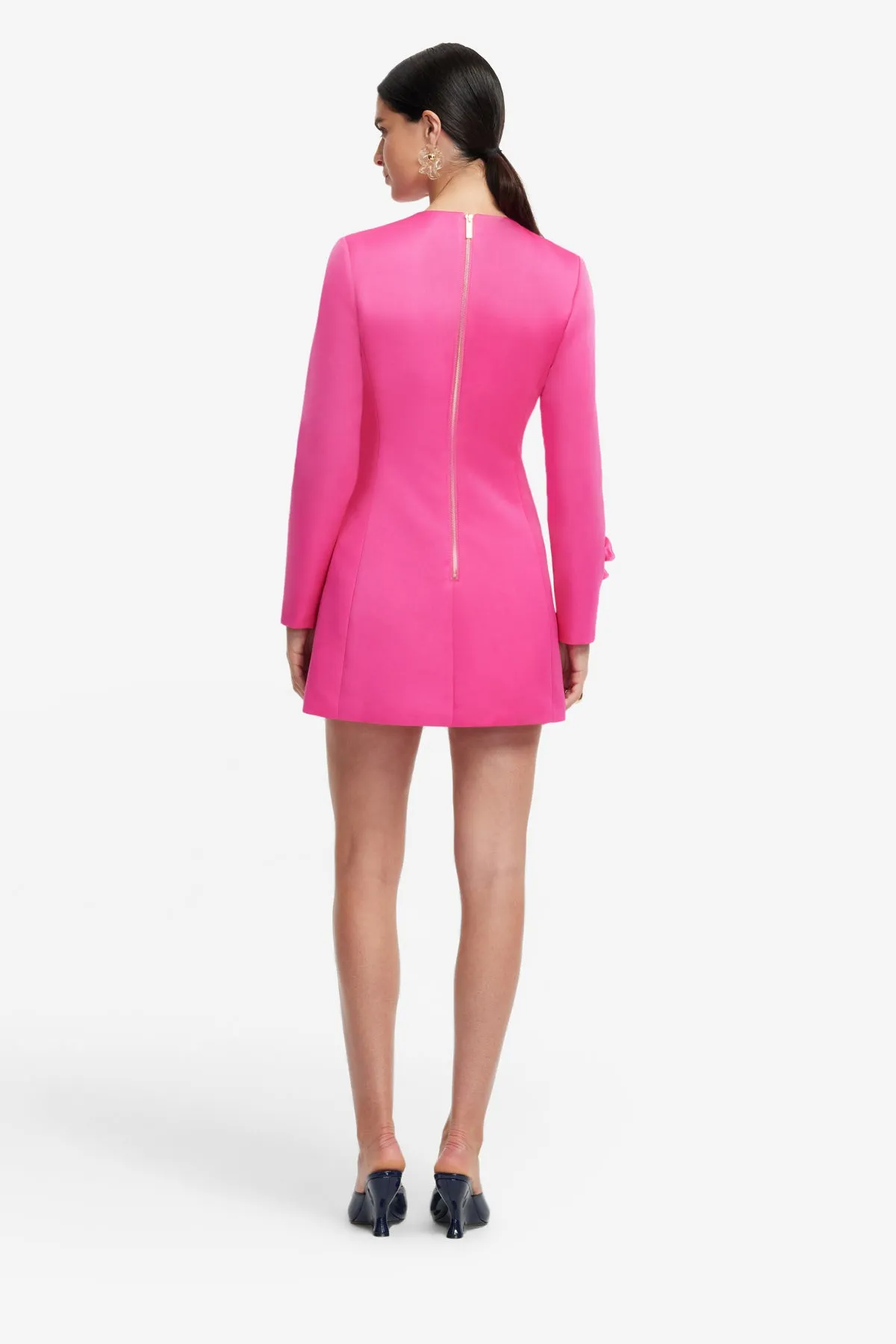 Aliza Long Sleeve Petal Mini Dress - Hot Pink sold by LEO LIN product image thumbnail 5