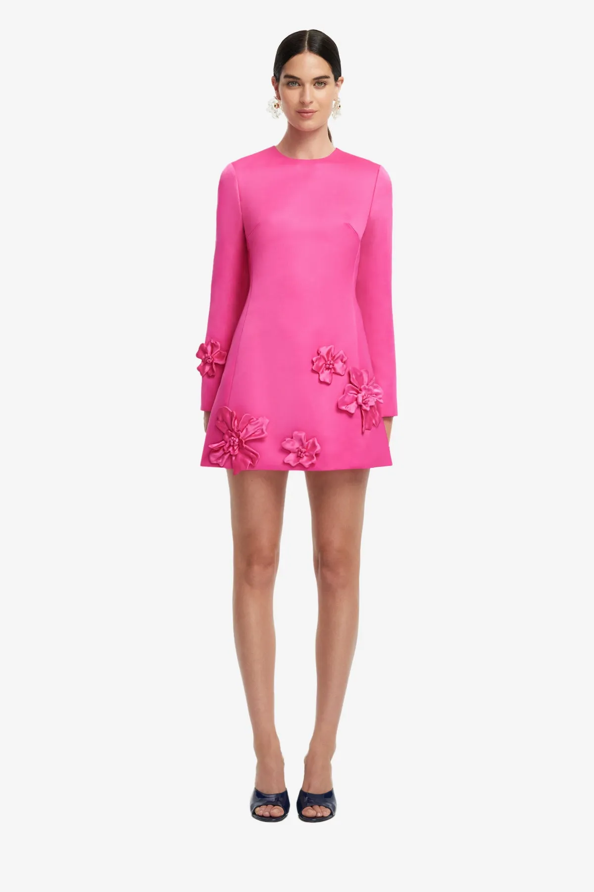 Aliza Long Sleeve Petal Mini Dress - Hot Pink sold by LEO LIN product image thumbnail 2