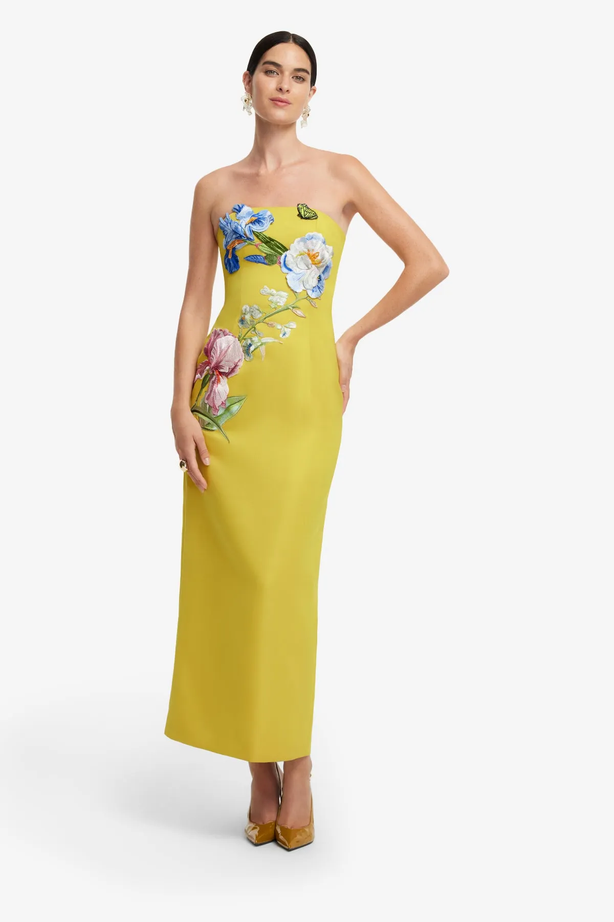Rayna Appliqué Floral Bustier Maxi Dress - Mustard sold by LEO LIN product image thumbnail 3