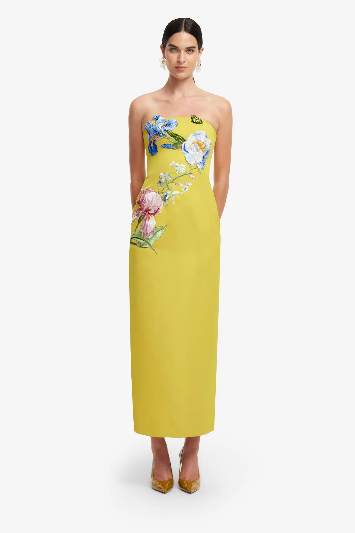 Rayna Appliqué Floral Bustier Maxi Dress - Mustard sold by LEO LIN product image thumbnail 2