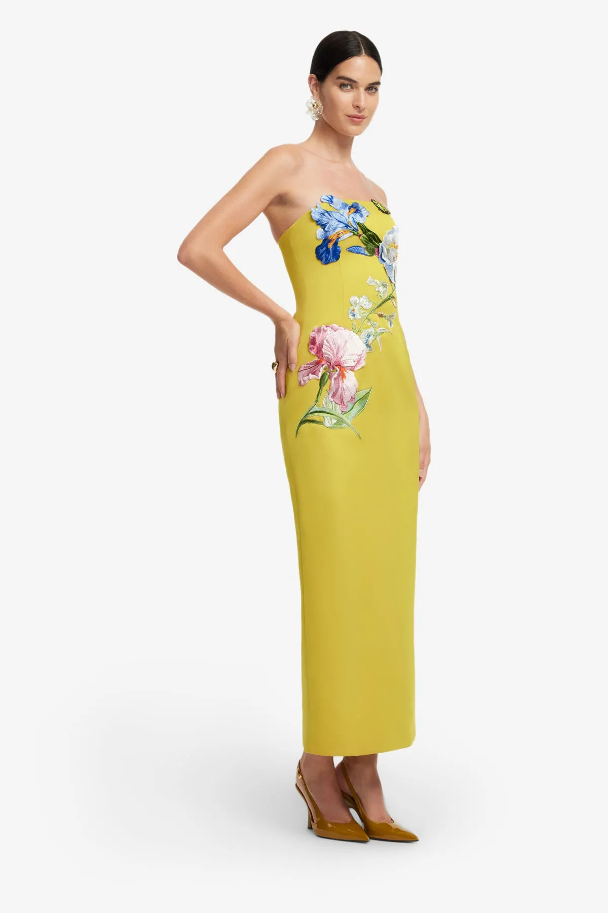 Rayna Appliqué Floral Bustier Maxi Dress - Mustard sold by LEO LIN product image thumbnail 4