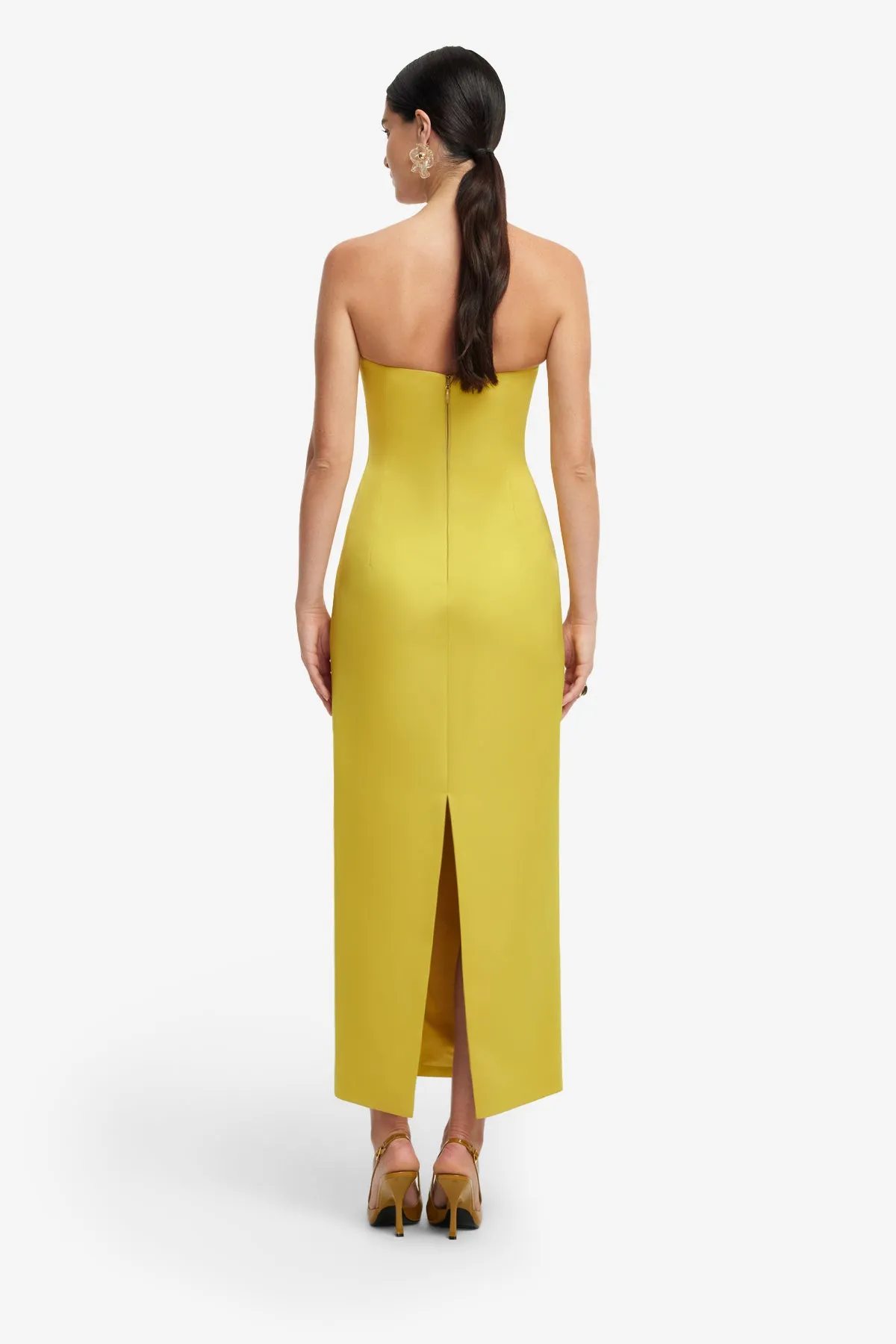 Rayna Appliqué Floral Bustier Maxi Dress - Mustard sold by LEO LIN product image thumbnail 5