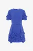 Aurelie Floral Appliqué Short Sleeve Mini Dress - Lapis sold by LEO LIN