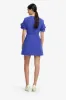 Aurelie Floral Appliqué Short Sleeve Mini Dress - Lapis sold by LEO LIN