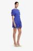 Aurelie Floral Appliqué Short Sleeve Mini Dress - Lapis sold by LEO LIN