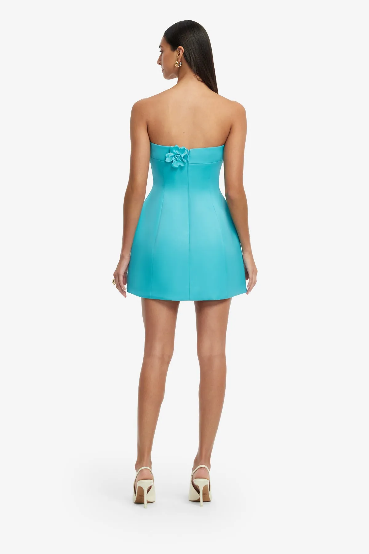 Rosario Petal Bustier Mini Dress - Aqua sold by LEO LIN product image thumbnail 5