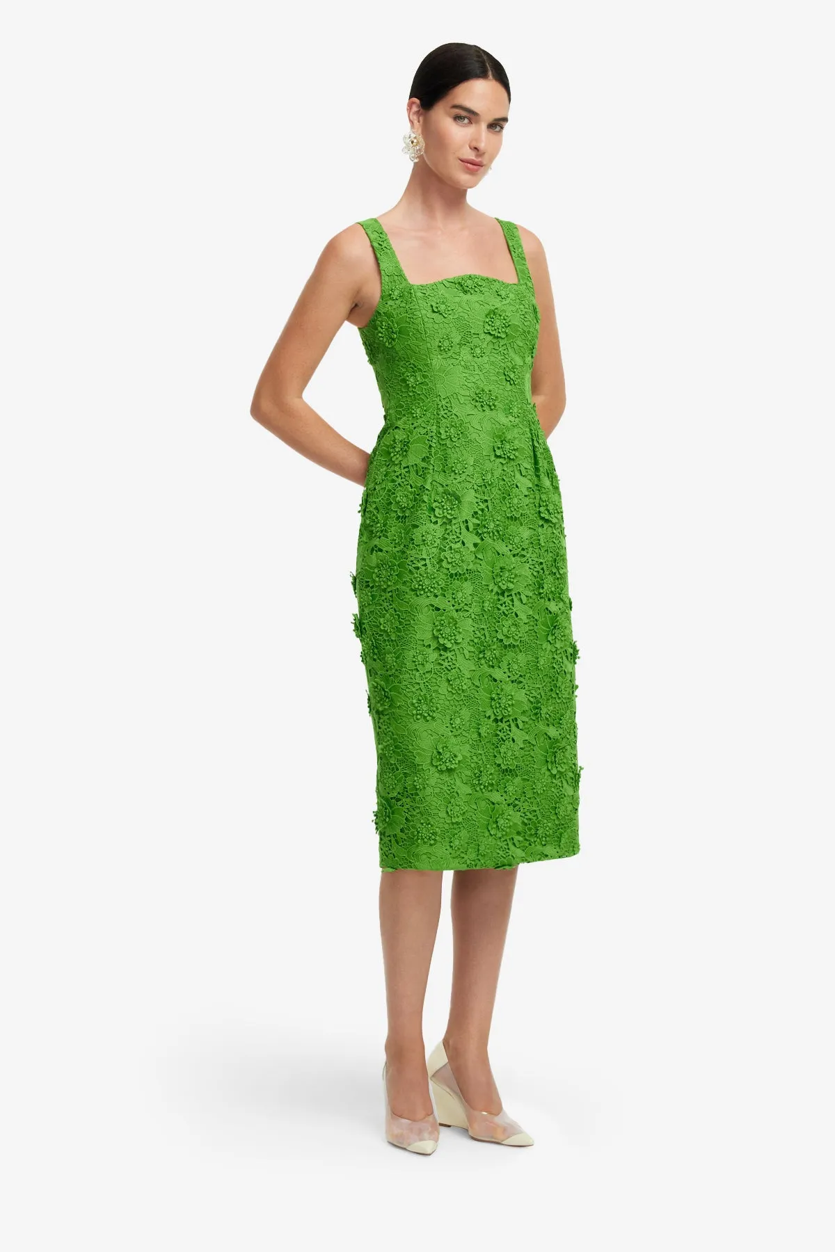 Larissa Lace Midi Dress - Fern sold by LEO LIN product image thumbnail 4