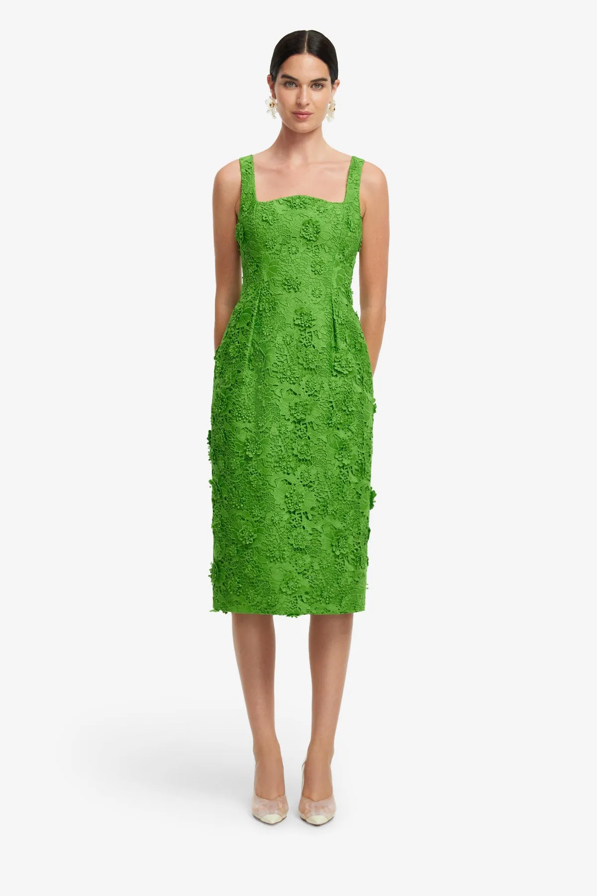 Larissa Lace Midi Dress - Fern sold by LEO LIN product image thumbnail 2
