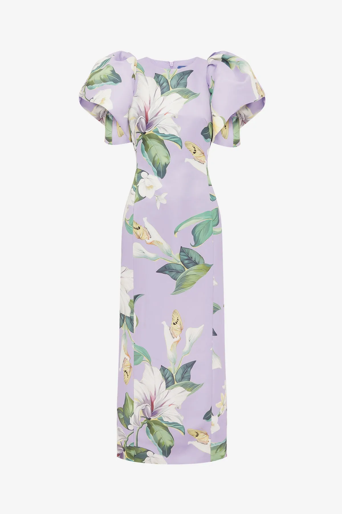 Lucinda Printed Maxi Dress - Lily Blossom in Lilac sold by LEO LIN