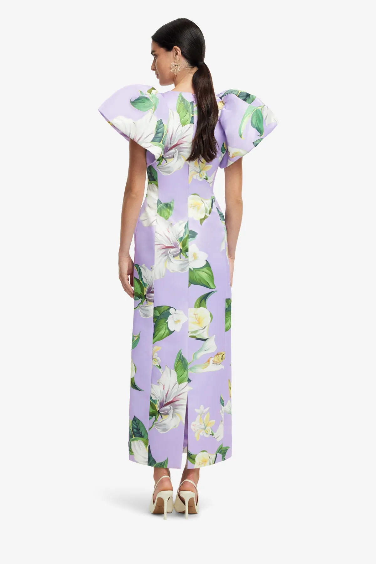 Lucinda Printed Maxi Dress - Lily Blossom in Lilac sold by LEO LIN product image thumbnail 5