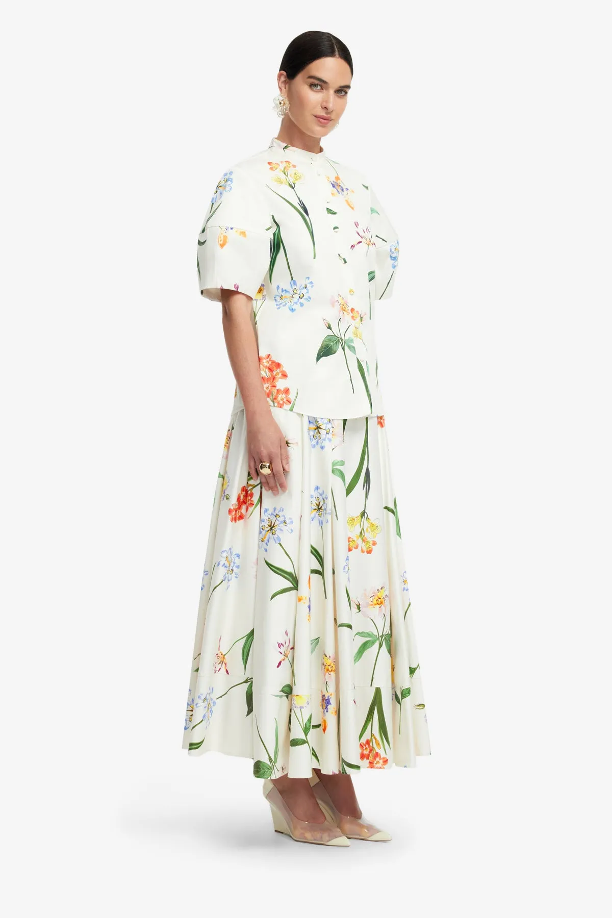 Jemma Blouse - Botanical Print in Snow sold by LEO LIN product image thumbnail 4