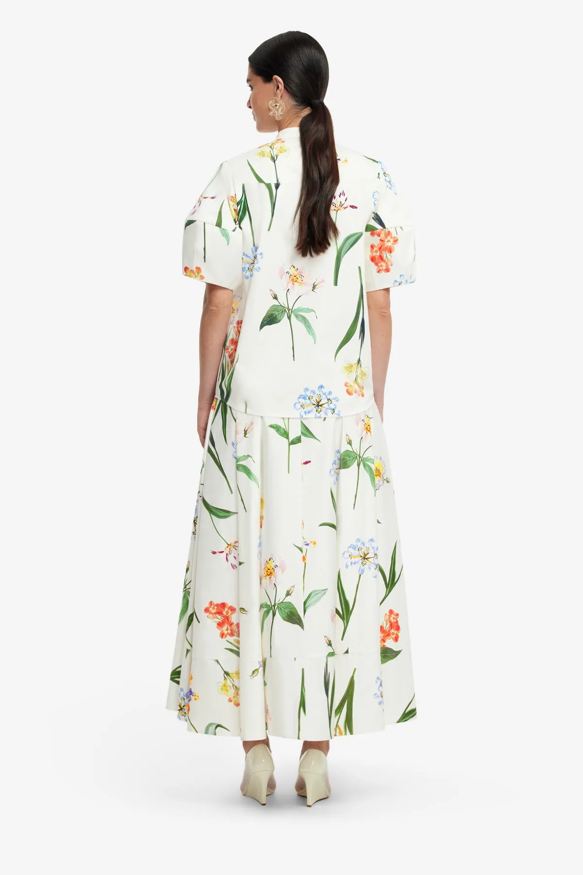 Jemma Blouse - Botanical Print in Snow sold by LEO LIN product image thumbnail 5