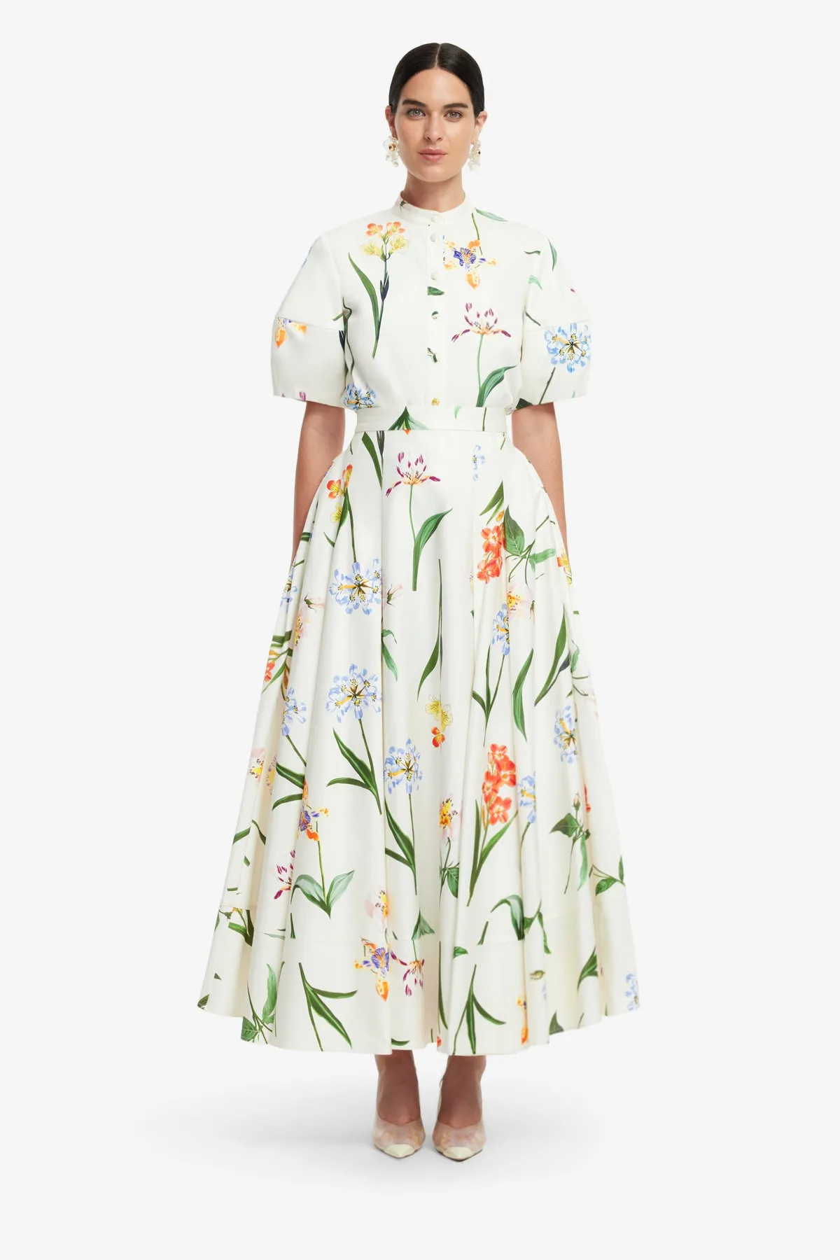 Rhiannan Skirt - Botanical Print in Snow sold by LEO LIN product image thumbnail 2