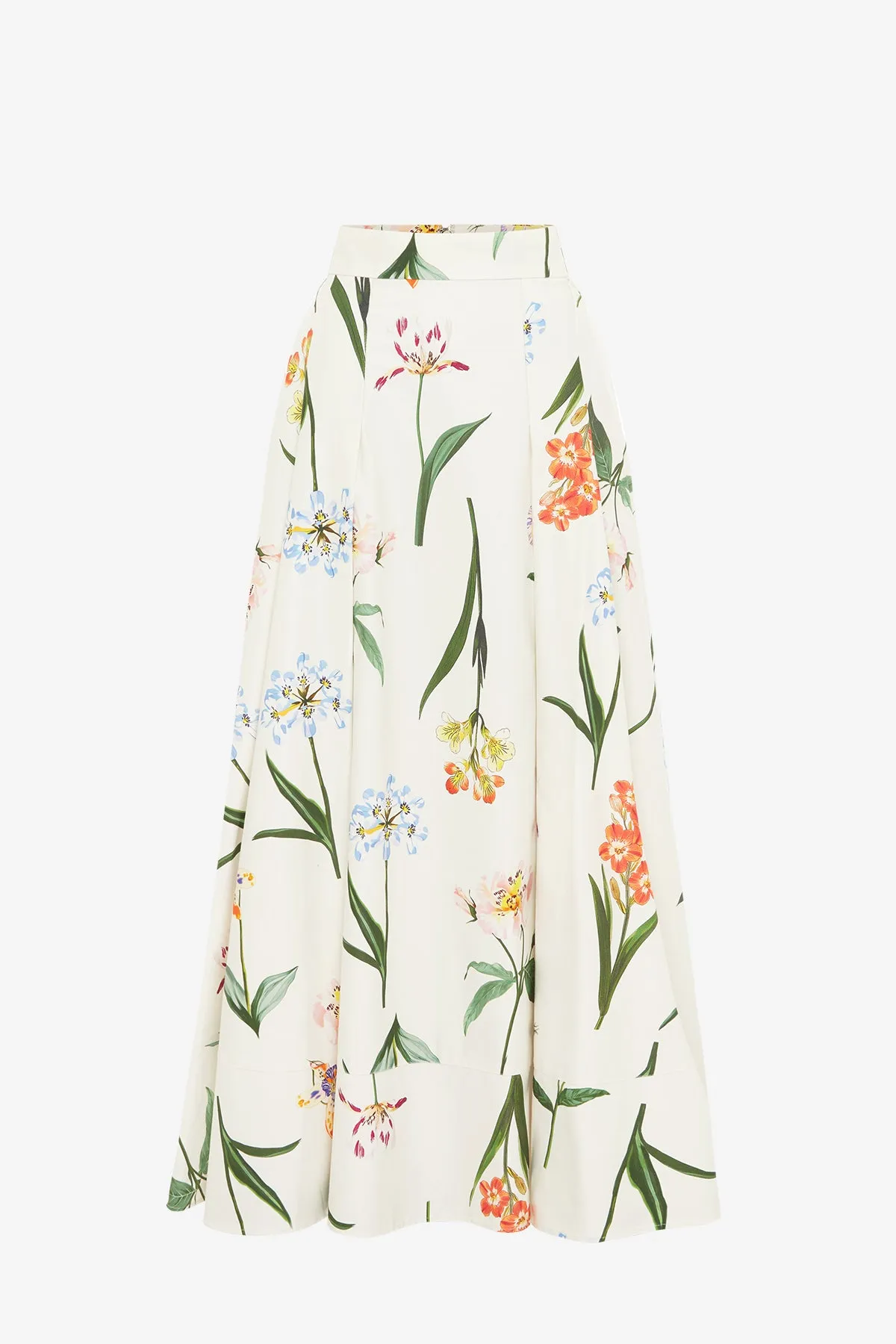 Rhiannan Skirt - Botanical Print in Snow sold by LEO LIN