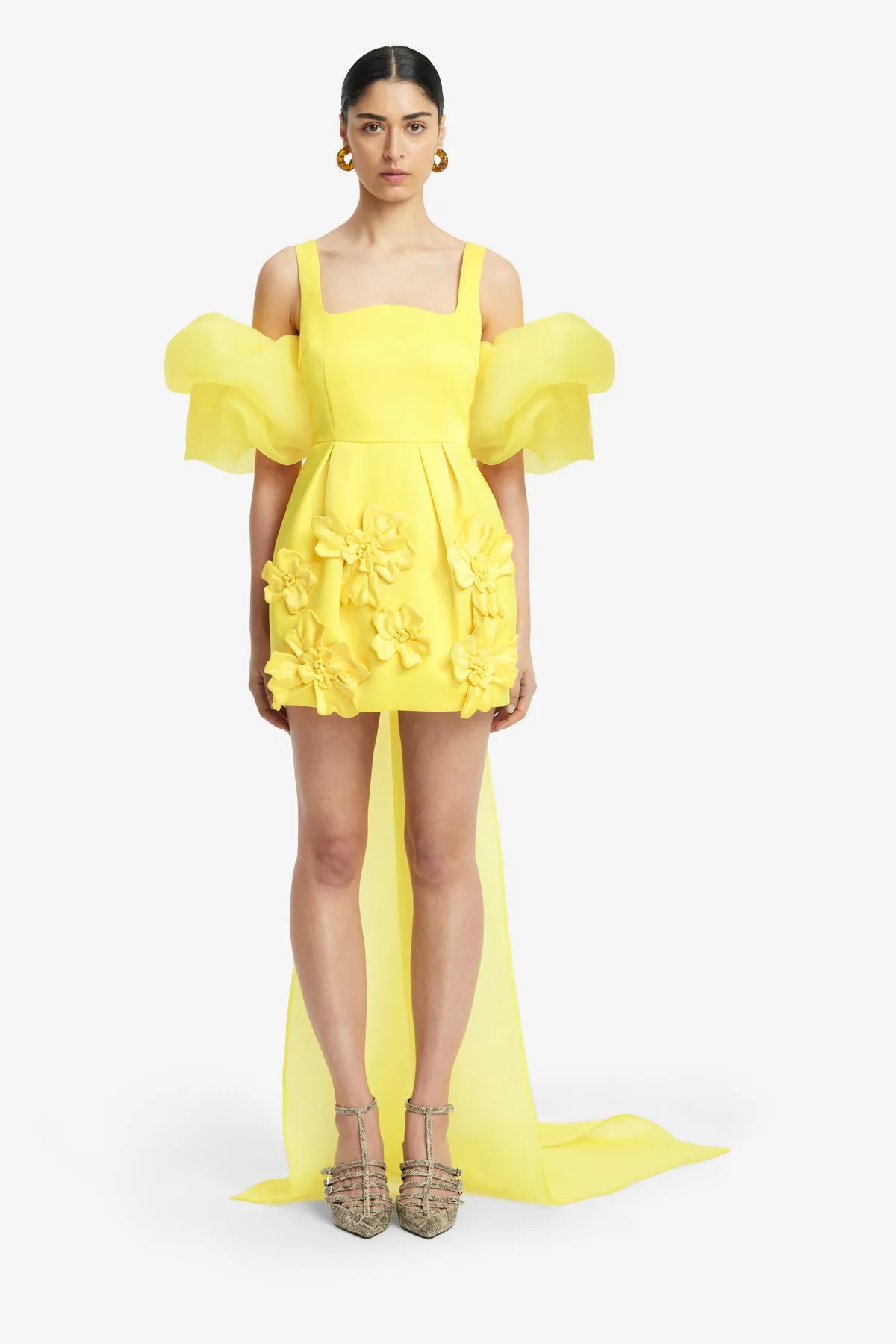 Leonora Organza Puff Sleeve Cape - Sunshine sold by LEO LIN product image thumbnail 2