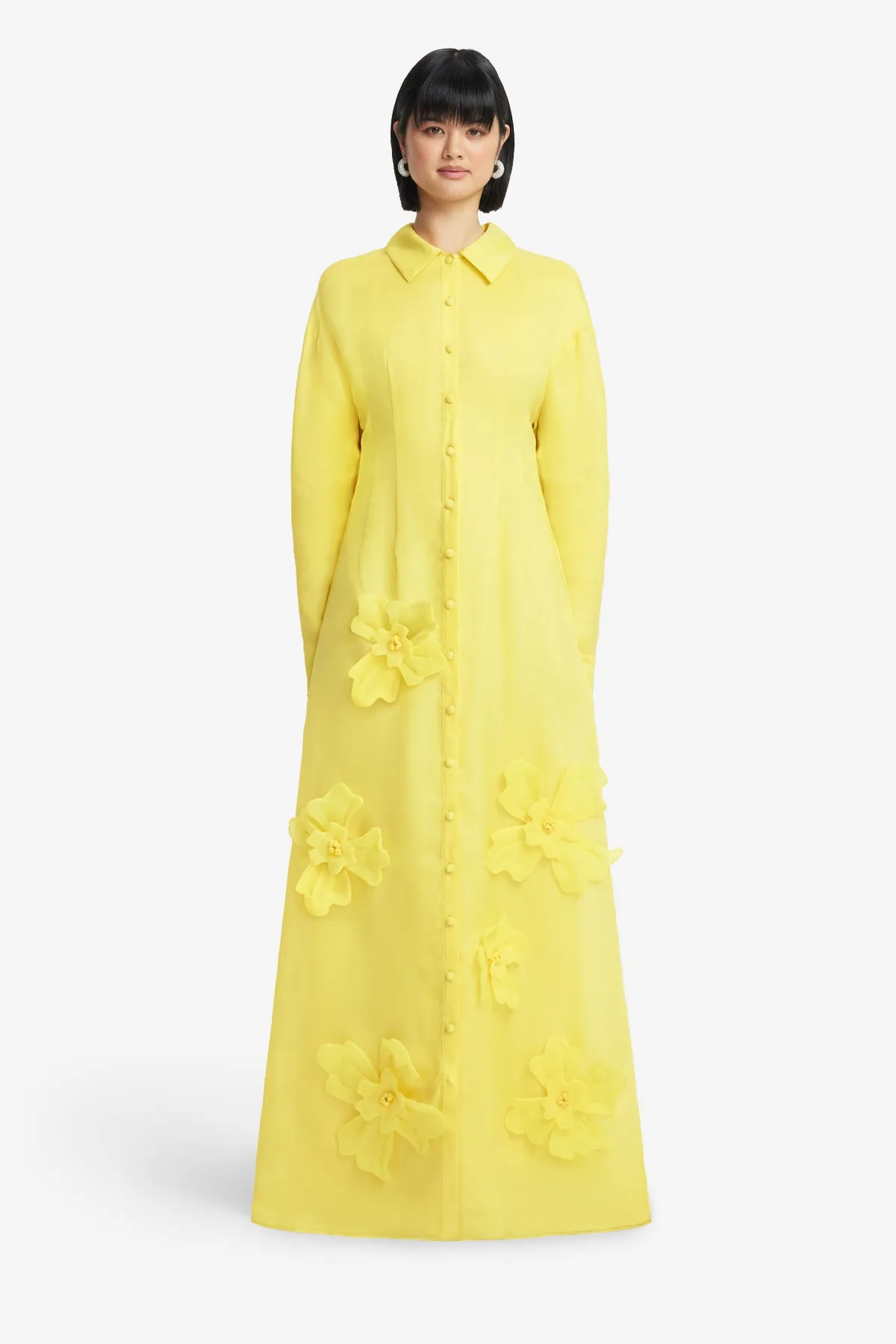 Jeanette Silk Floral Appliqué Maxi Dress - Sunshine sold by LEO LIN product image thumbnail 2