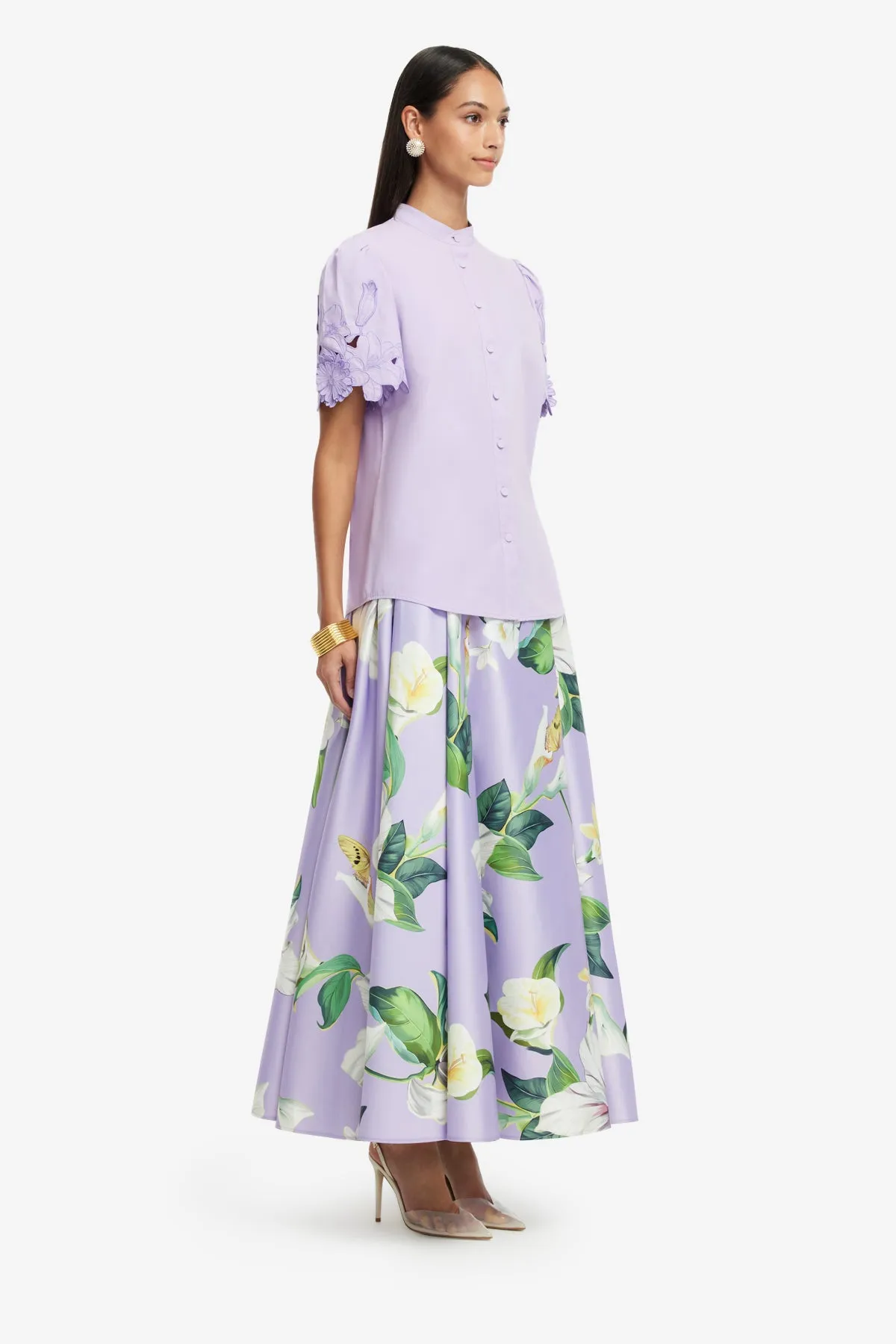 Amelie Appliqué Shirt Top - Lilac sold by LEO LIN product image thumbnail 4