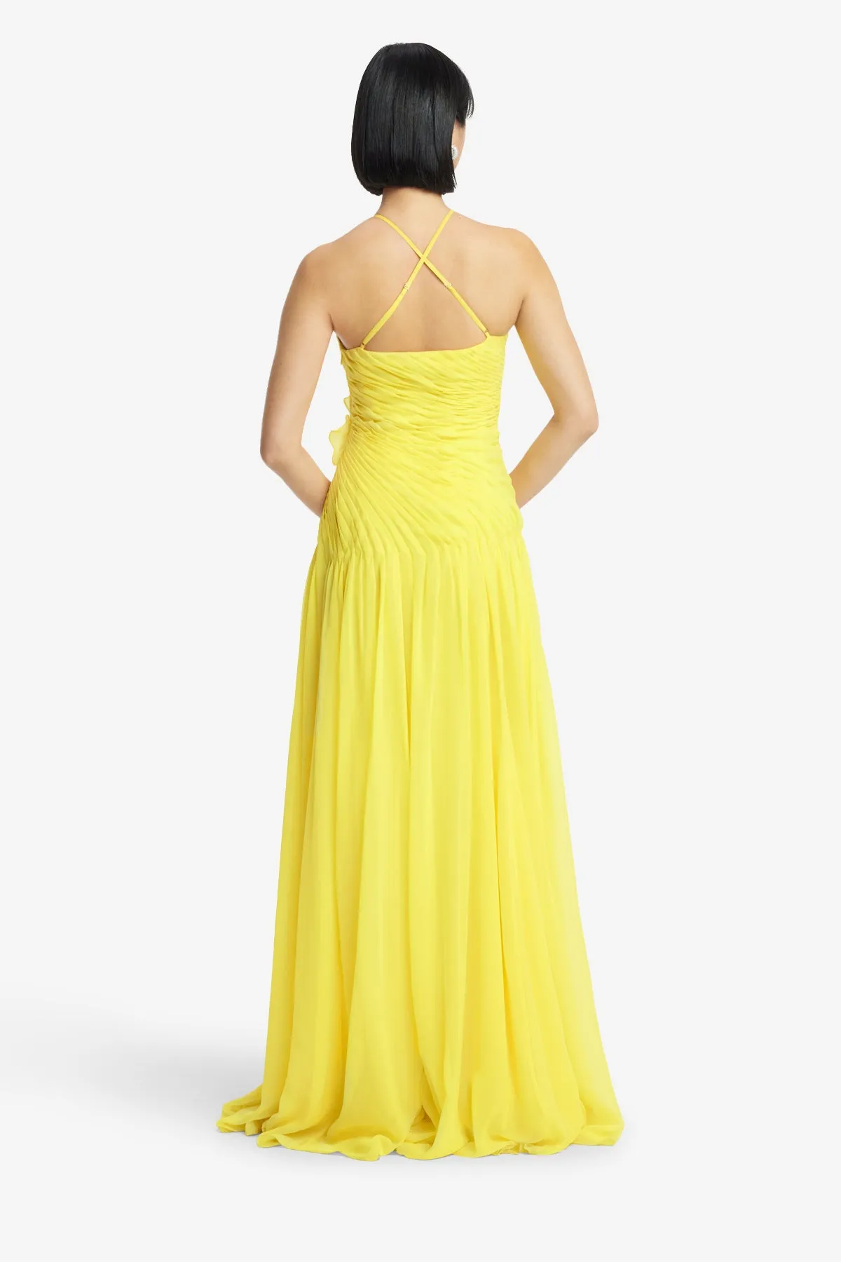 Amya Floral Appliqué Gown - Sunshine sold by LEO LIN product image thumbnail 5