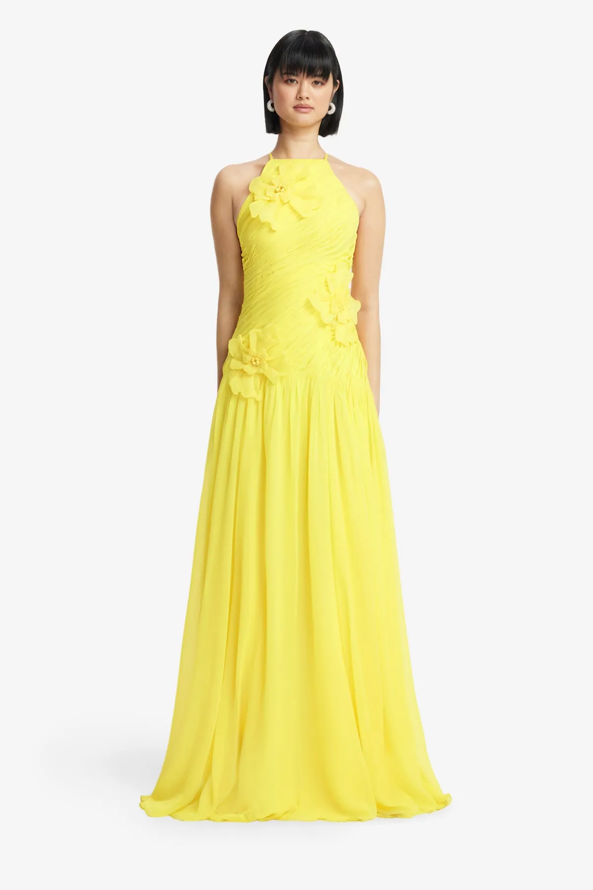 Amya Floral Appliqué Gown - Sunshine sold by LEO LIN product image thumbnail 2