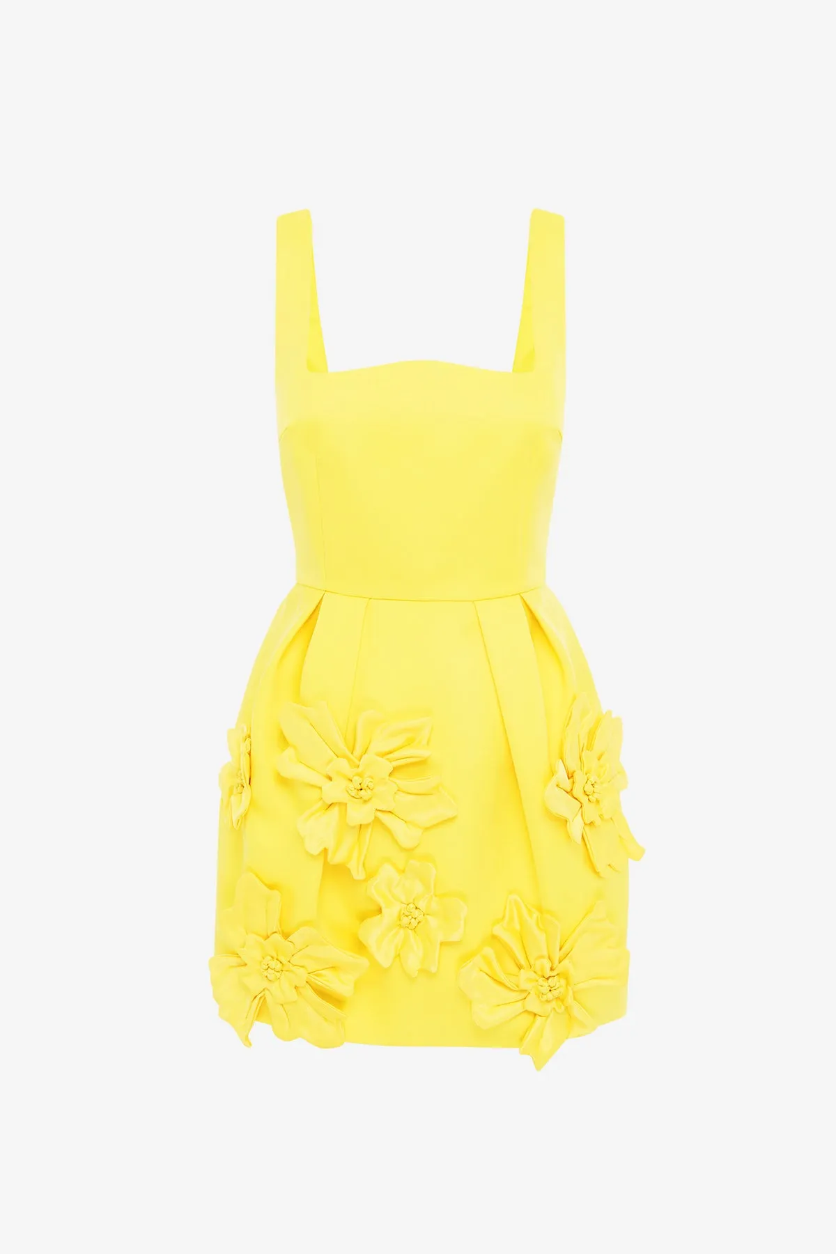Piper Floral Appliqué Bell Shape Mini Dress - Sunshine sold by LEO LIN
