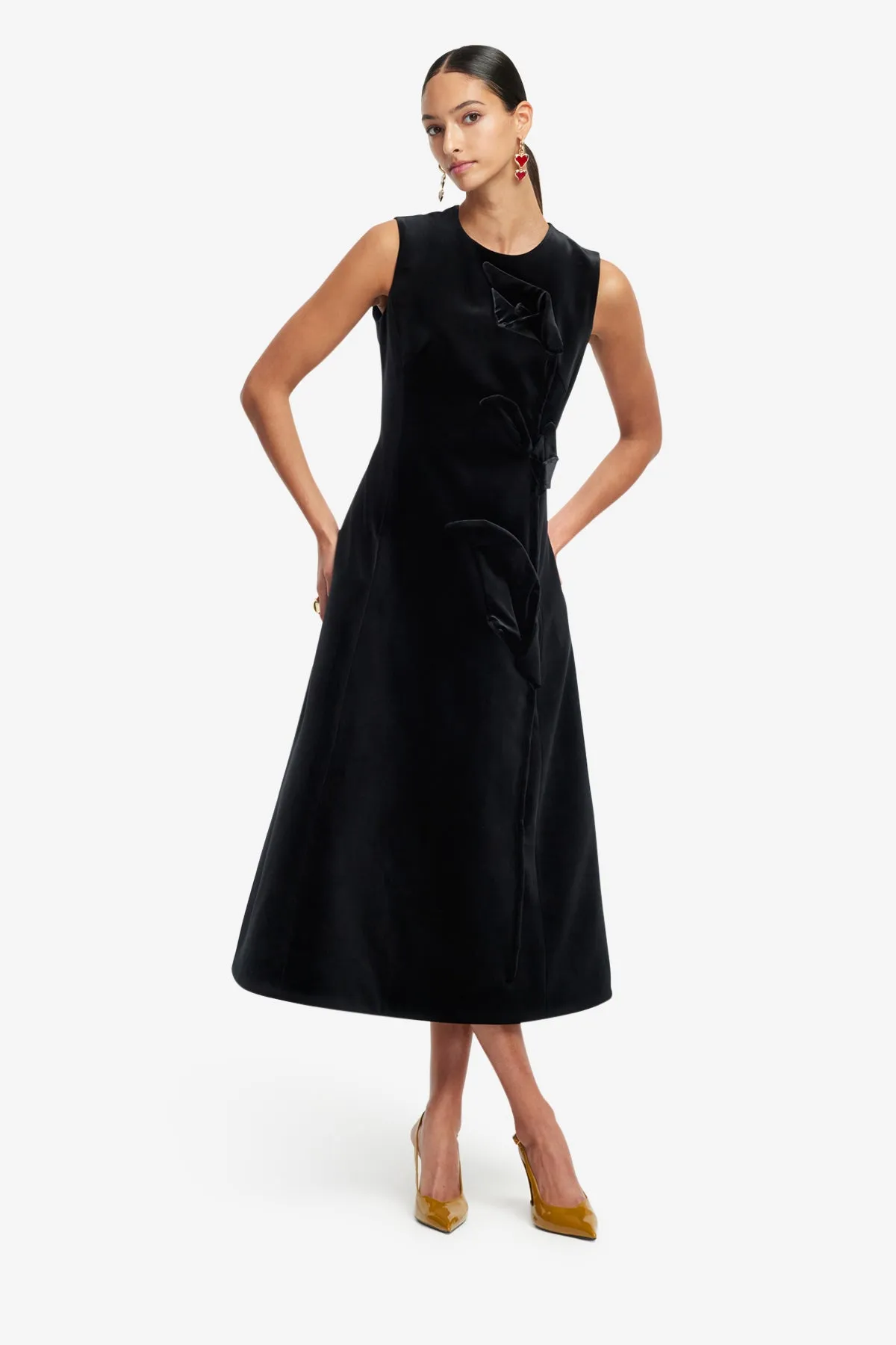 Cleo Velvet Sleeveless Midi Dress - Ebony sold by LEO LIN product image thumbnail 3