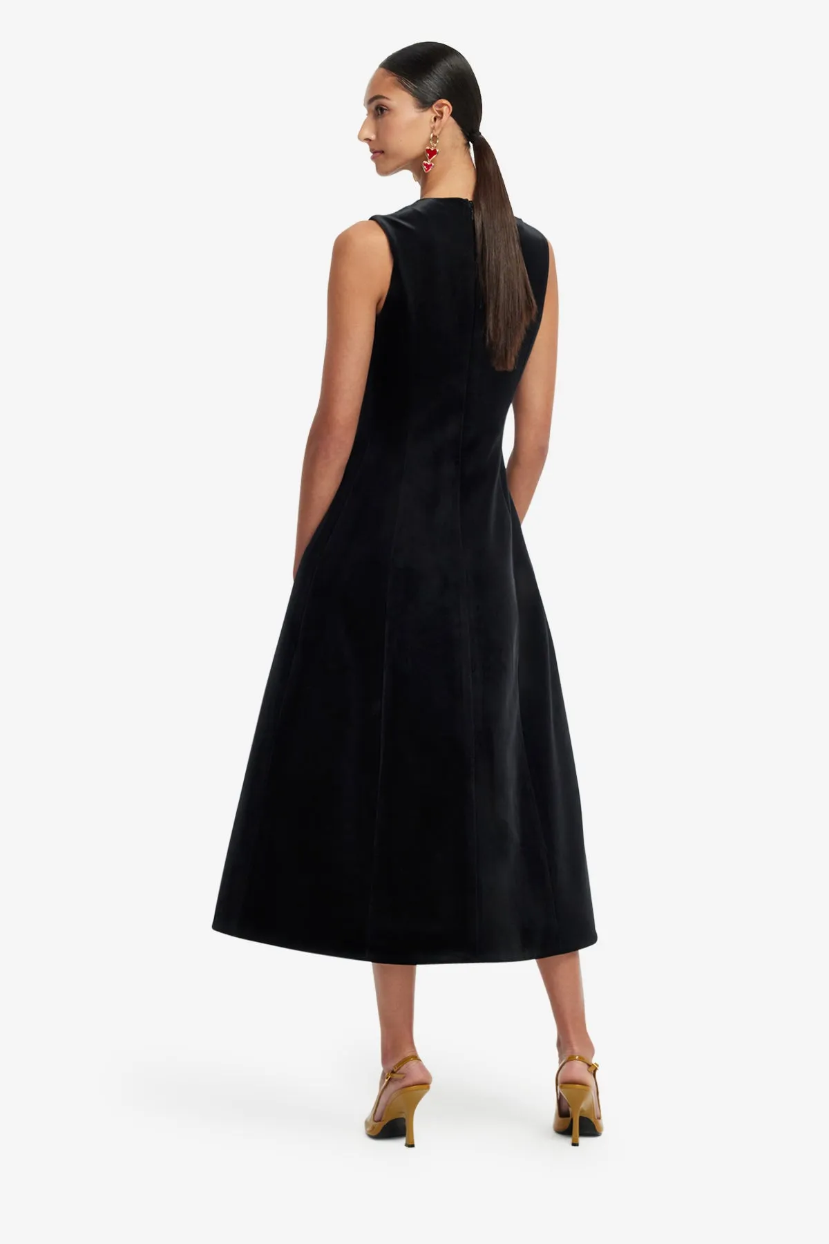 Cleo Velvet Sleeveless Midi Dress - Ebony sold by LEO LIN product image thumbnail 5