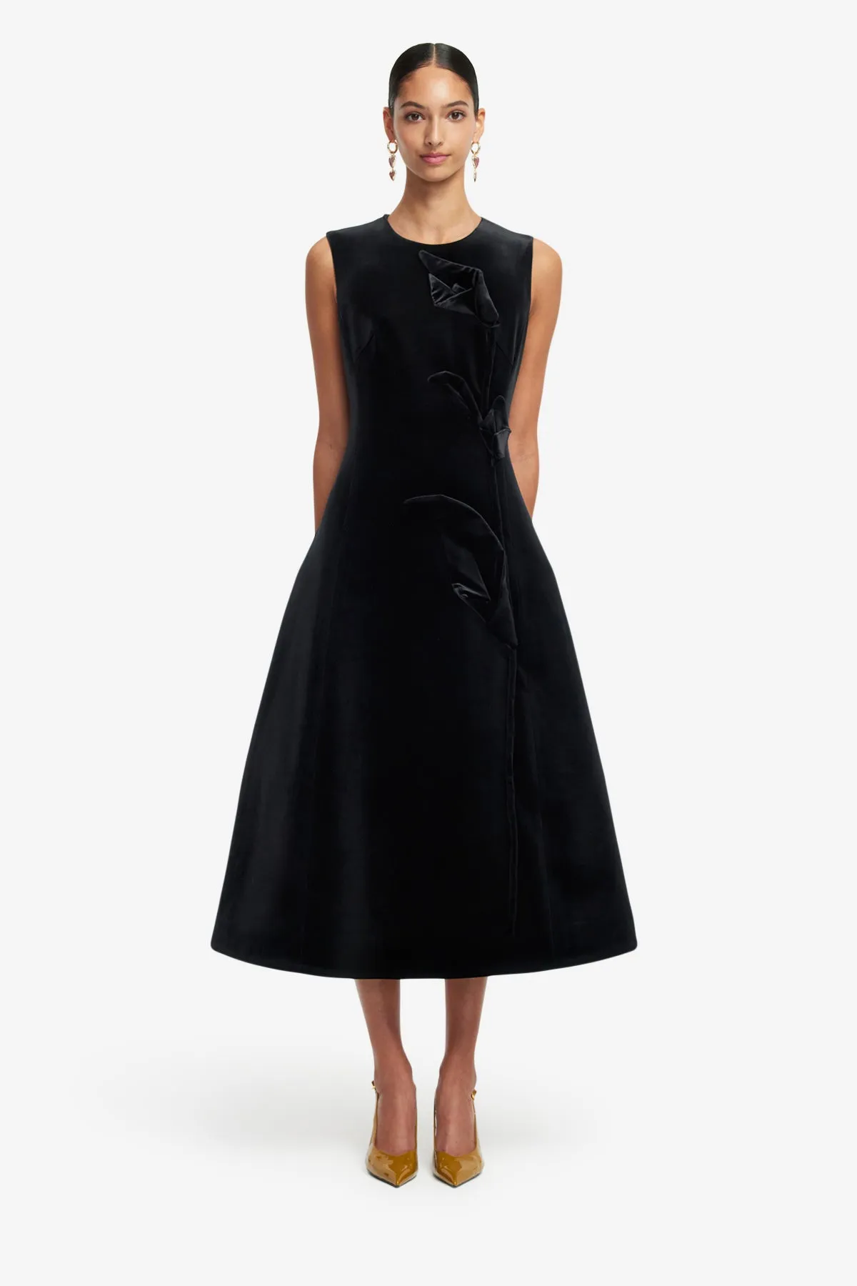 Cleo Velvet Sleeveless Midi Dress - Ebony sold by LEO LIN product image thumbnail 2
