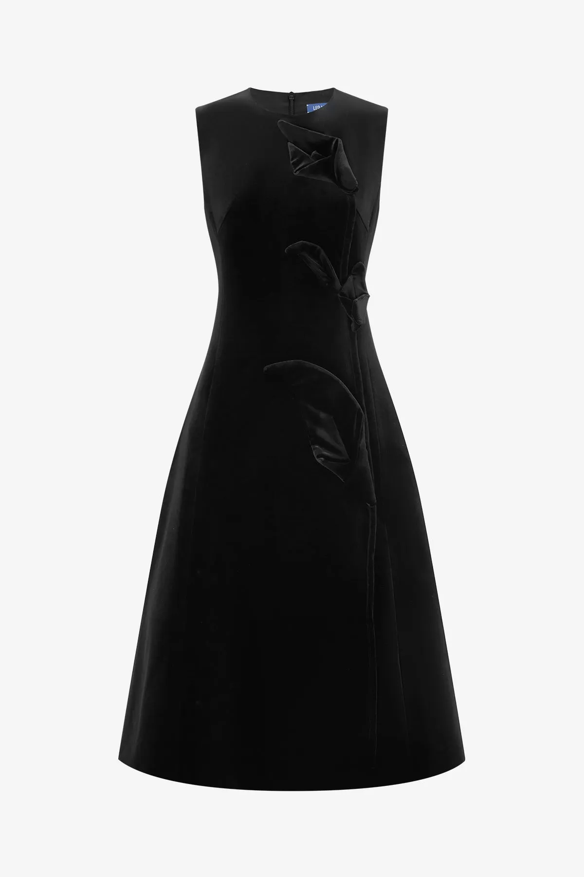 Cleo Velvet Sleeveless Midi Dress - Ebony sold by LEO LIN