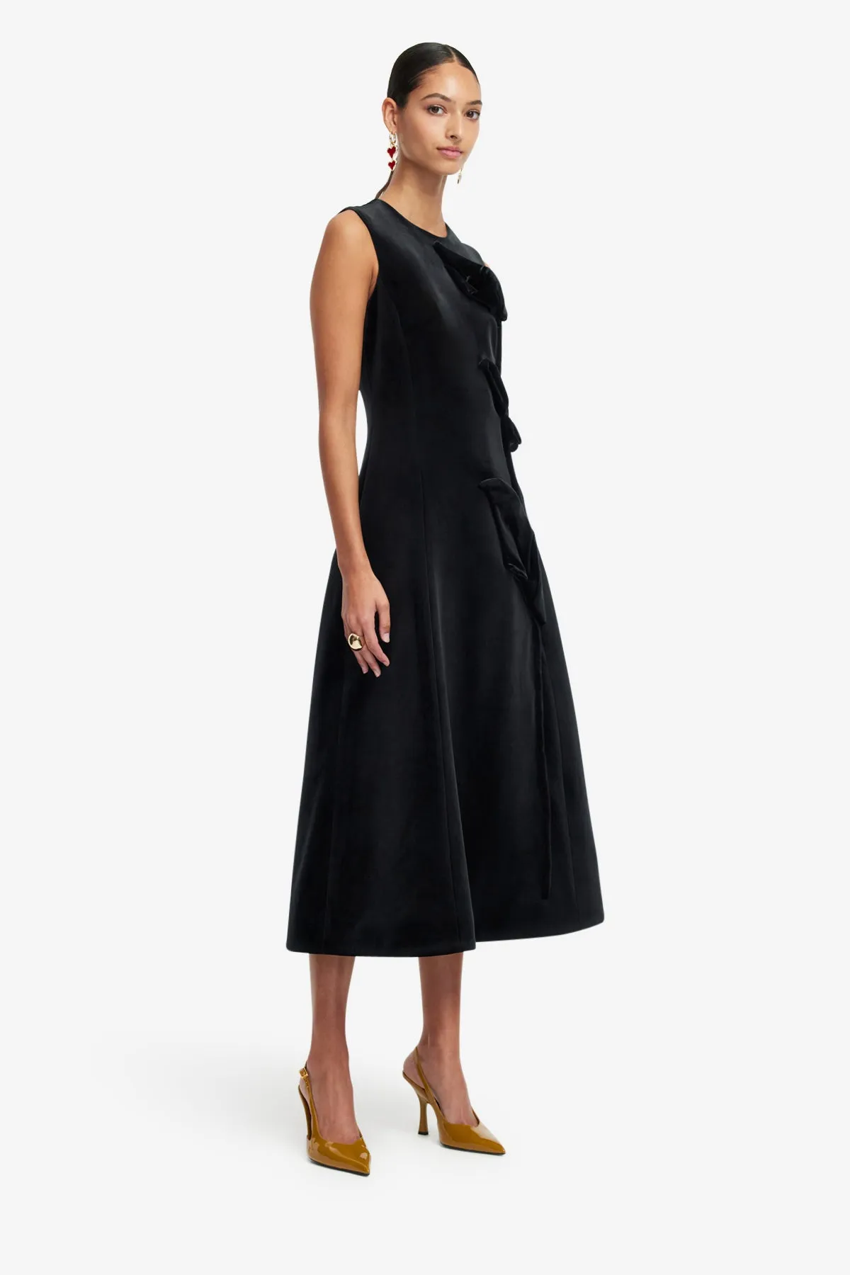 Cleo Velvet Sleeveless Midi Dress - Ebony sold by LEO LIN product image thumbnail 4