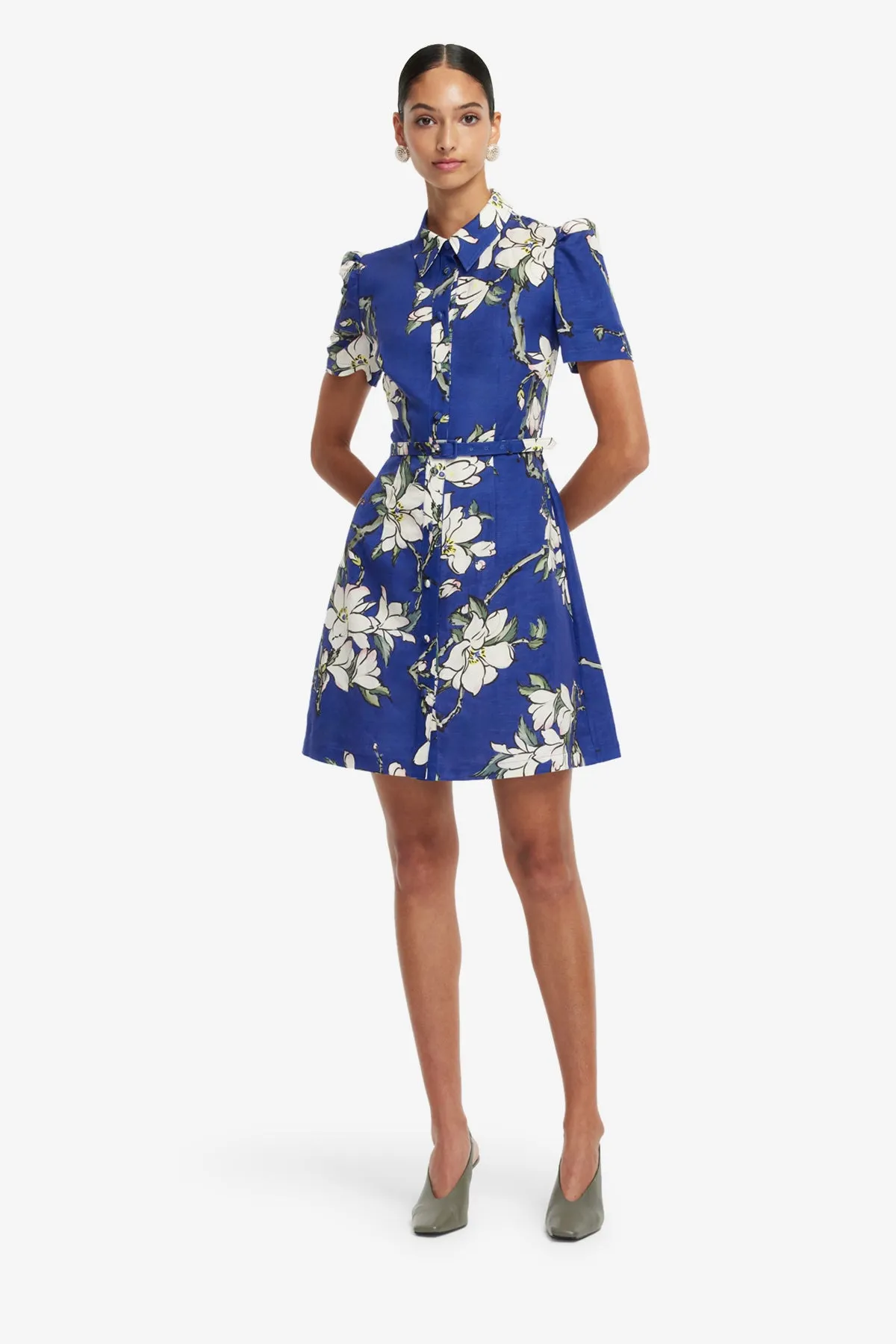 Bronte Mini Dress - Midnight Magnolia Print sold by LEO LIN product image thumbnail 3