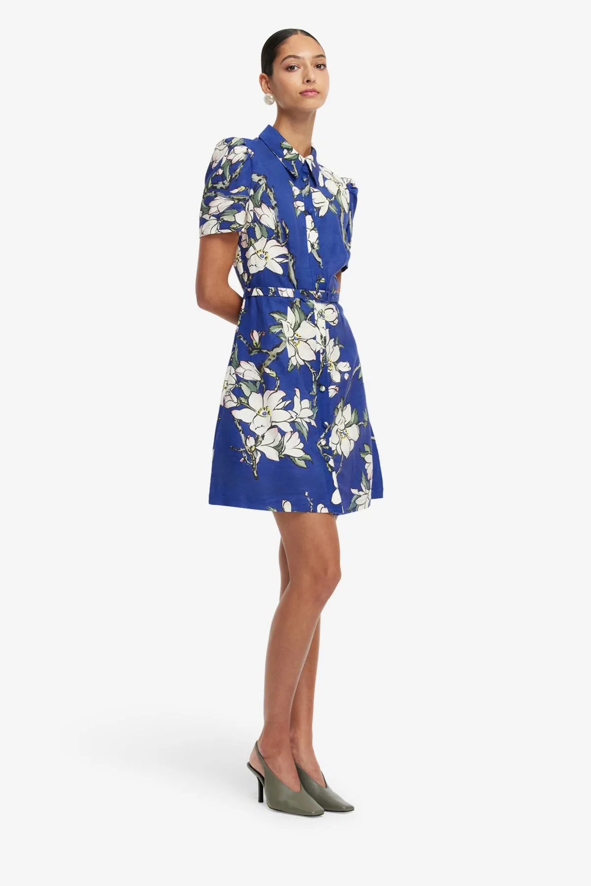 Bronte Mini Dress - Midnight Magnolia Print sold by LEO LIN product image thumbnail 4