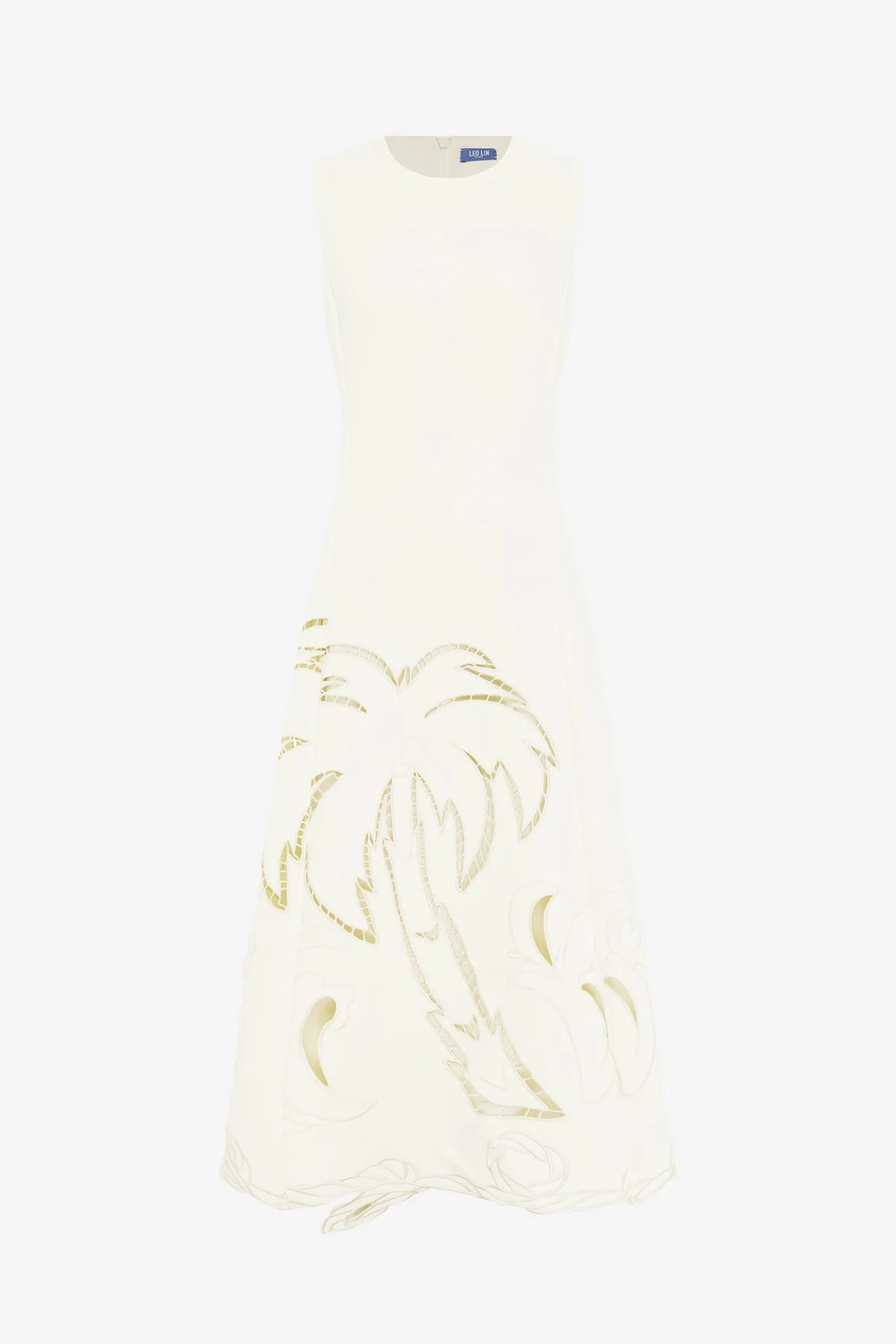 Cleo Appliqué Sleeveless Midi Dress - Vanilla sold by LEO LIN