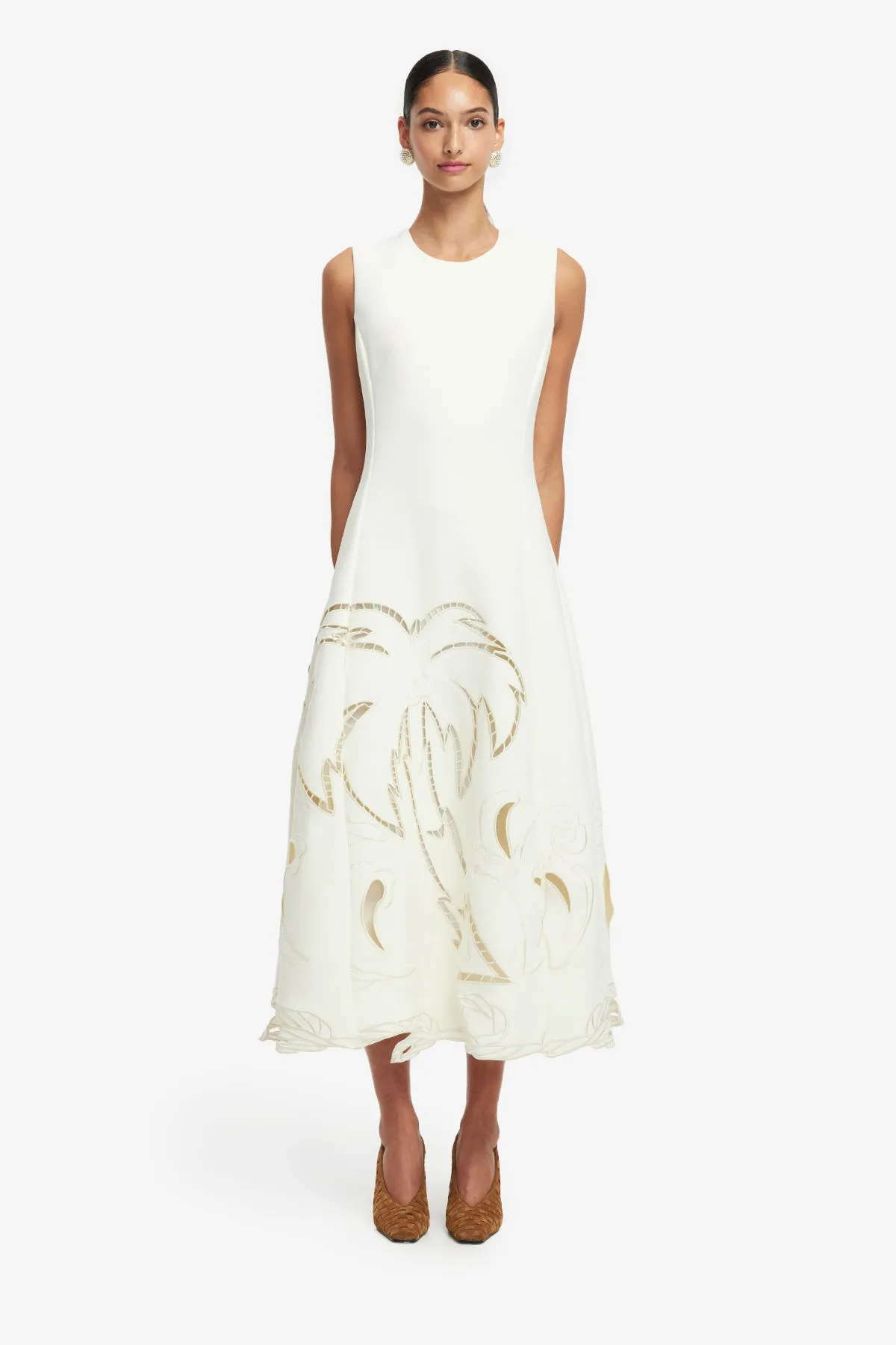 Cleo Appliqué Sleeveless Midi Dress - Vanilla sold by LEO LIN product image thumbnail 2