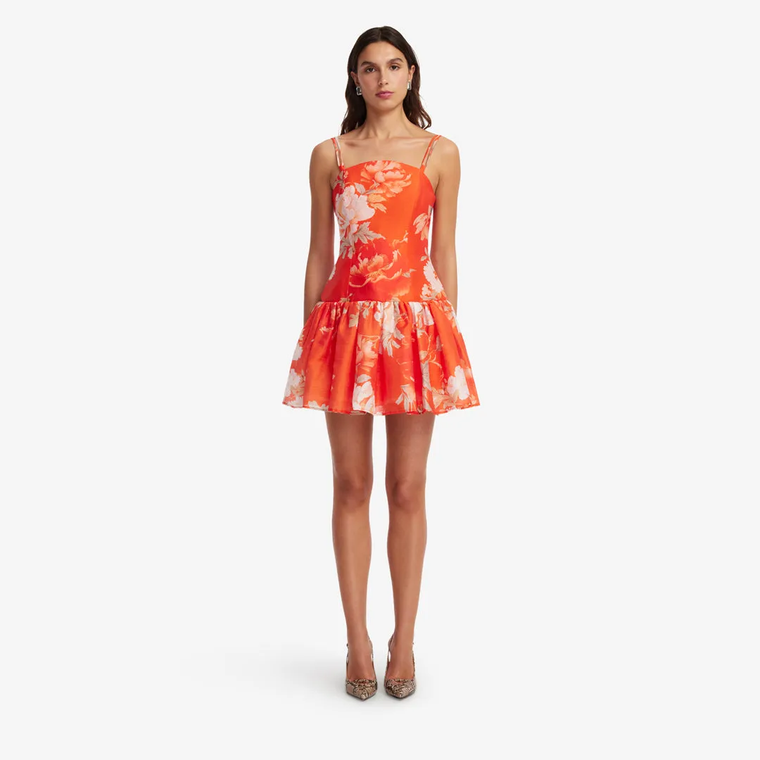 Lorena Ruffled Mini Dress - Saffron Peony Print sold by LEO LIN product image thumbnail 2