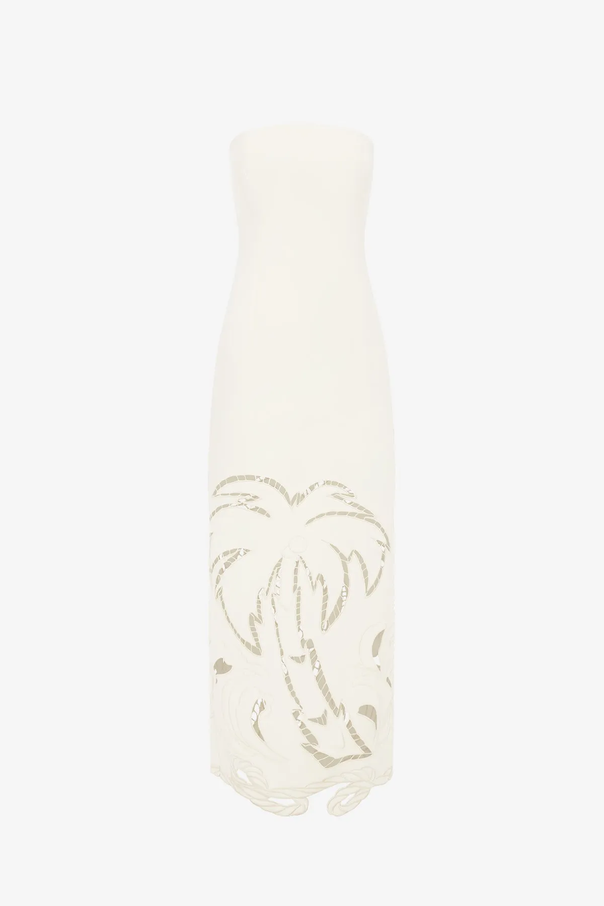 Rayna Appliqué Bustier Maxi Dress - Vanilla sold by LEO LIN