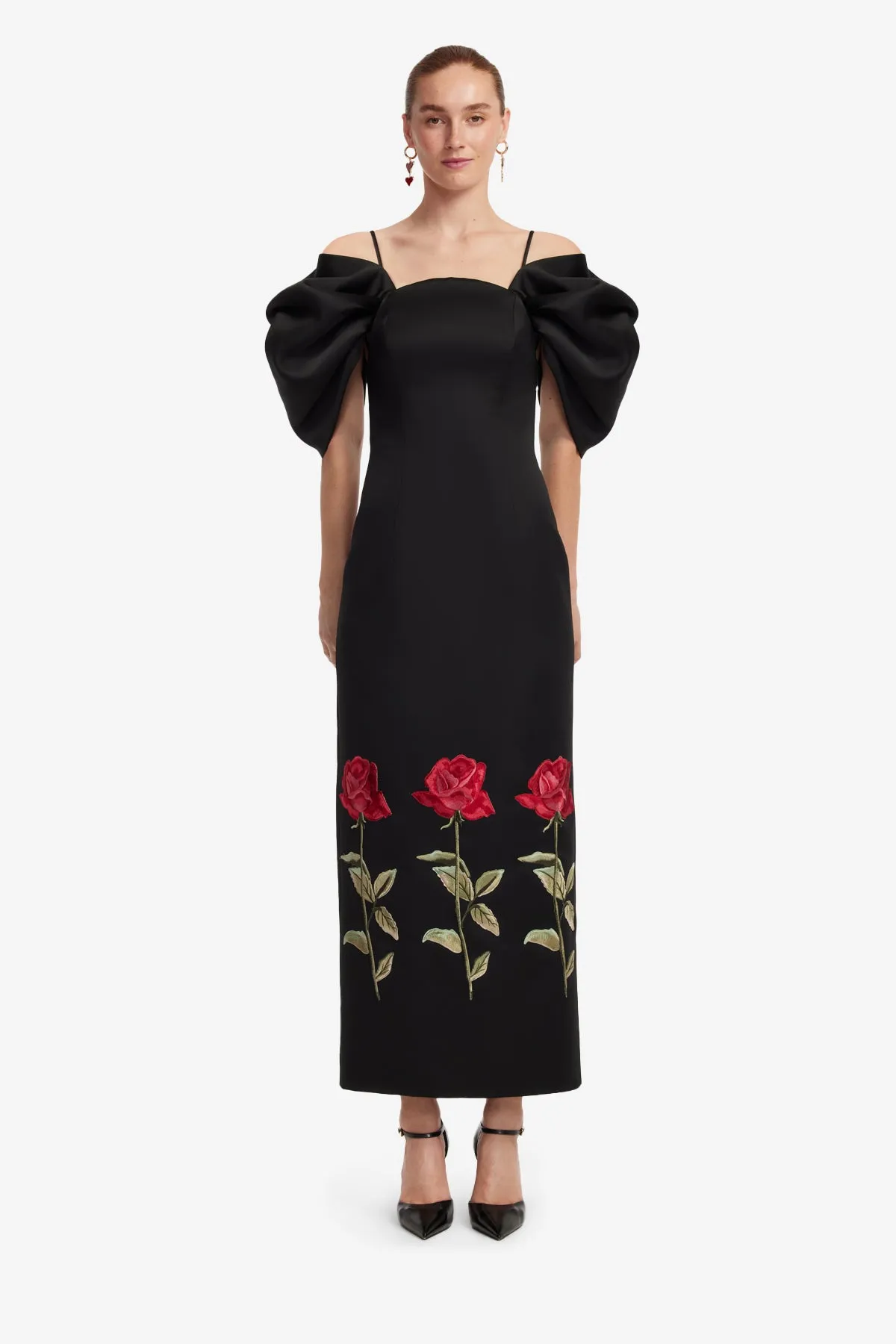Arabella Embroidered Maxi Dress - Ebony sold by LEO LIN product image thumbnail 2