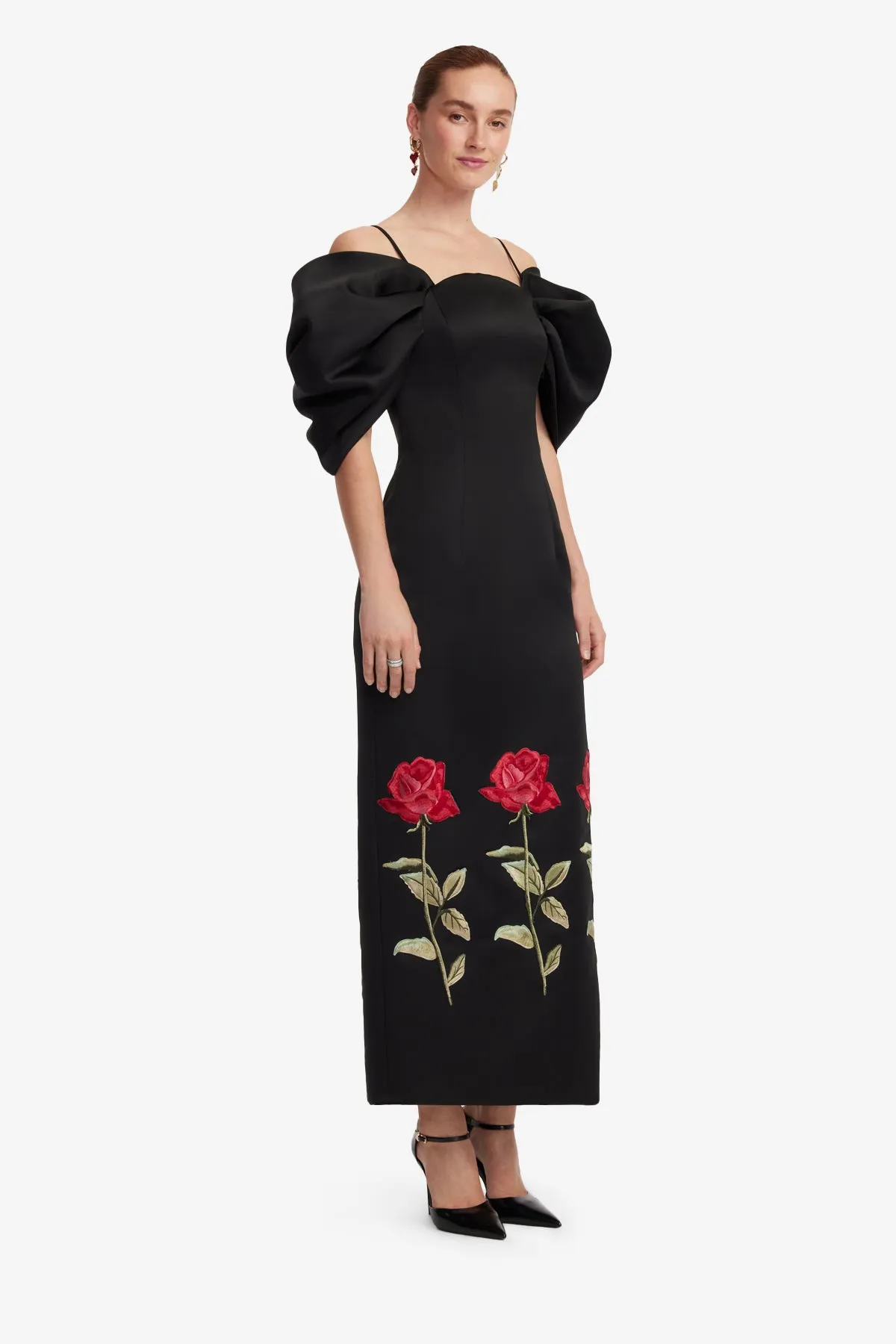 Arabella Embroidered Maxi Dress - Ebony sold by LEO LIN product image thumbnail 4