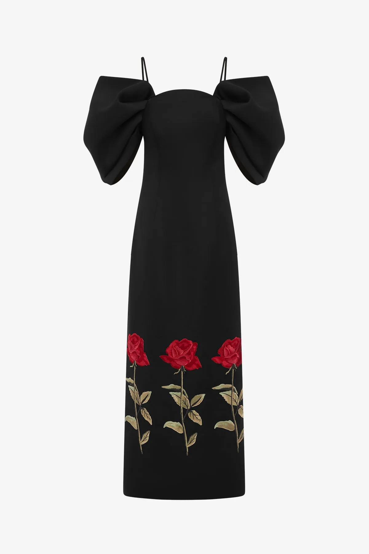 Arabella Embroidered Maxi Dress - Ebony sold by LEO LIN