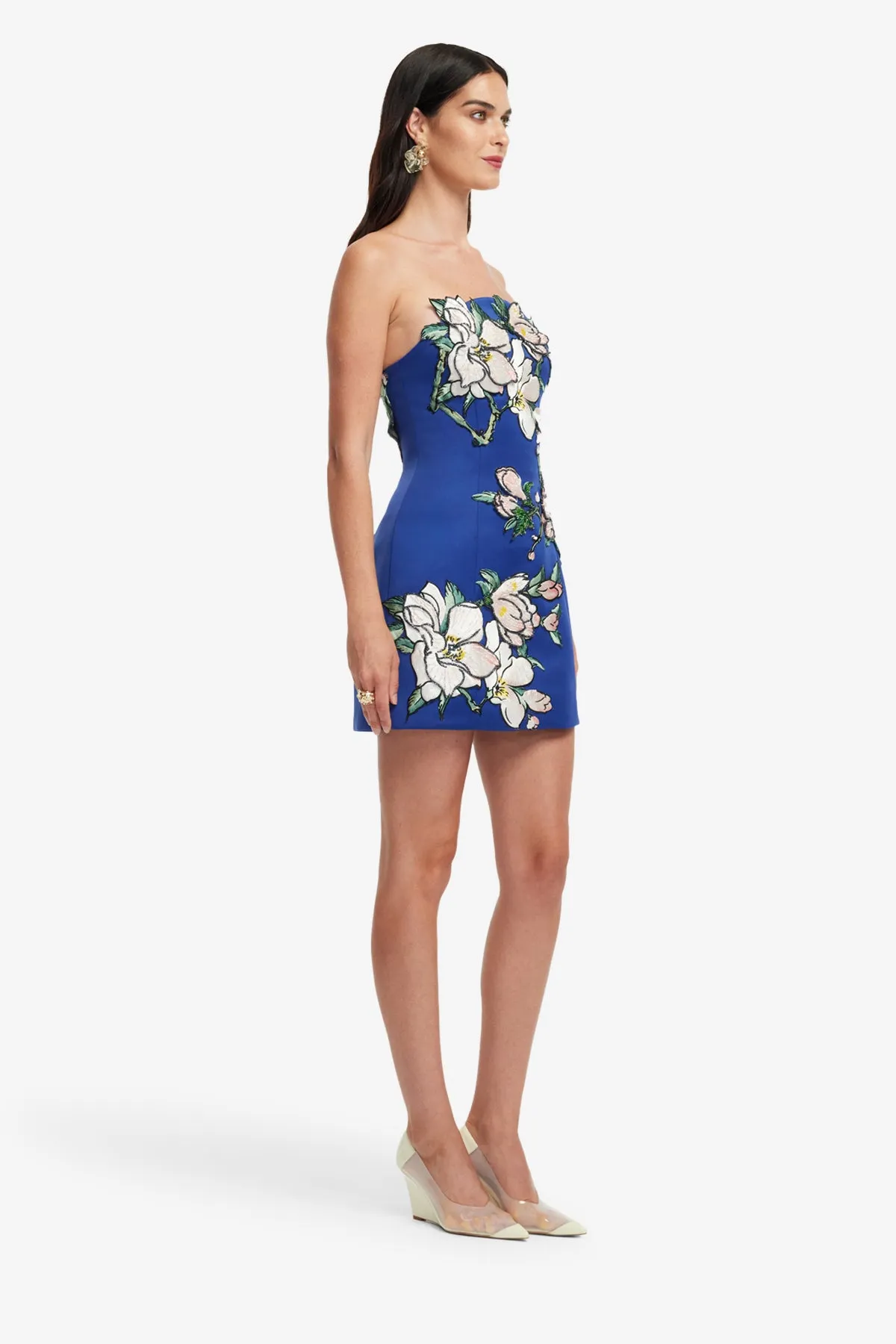 Zaria Appliqué Floral Bustier Mini Dress - Midnight Blue sold by LEO LIN product image thumbnail 4